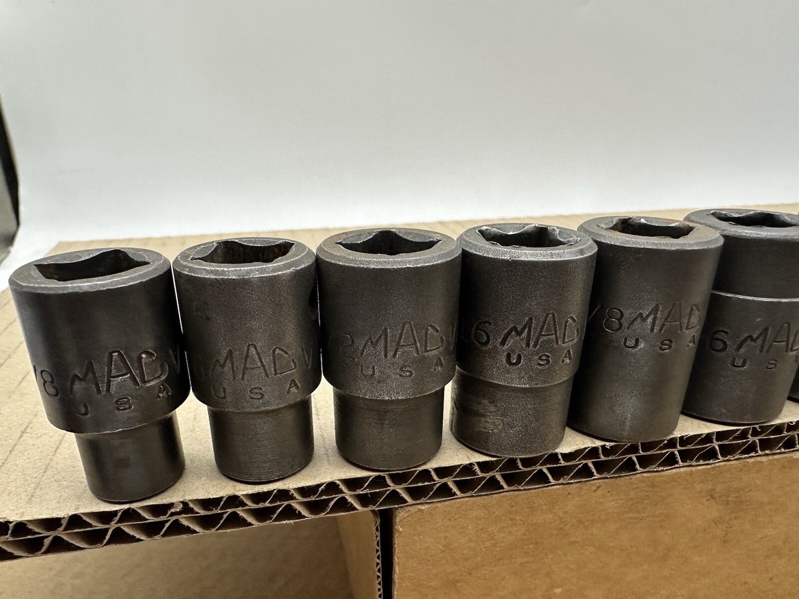 10 Pc MAC TOOLS VP 1/2″ DRIVE 6 PT SHALLOW IMPACT SOCKET Set 3/8″- 1-1/4″