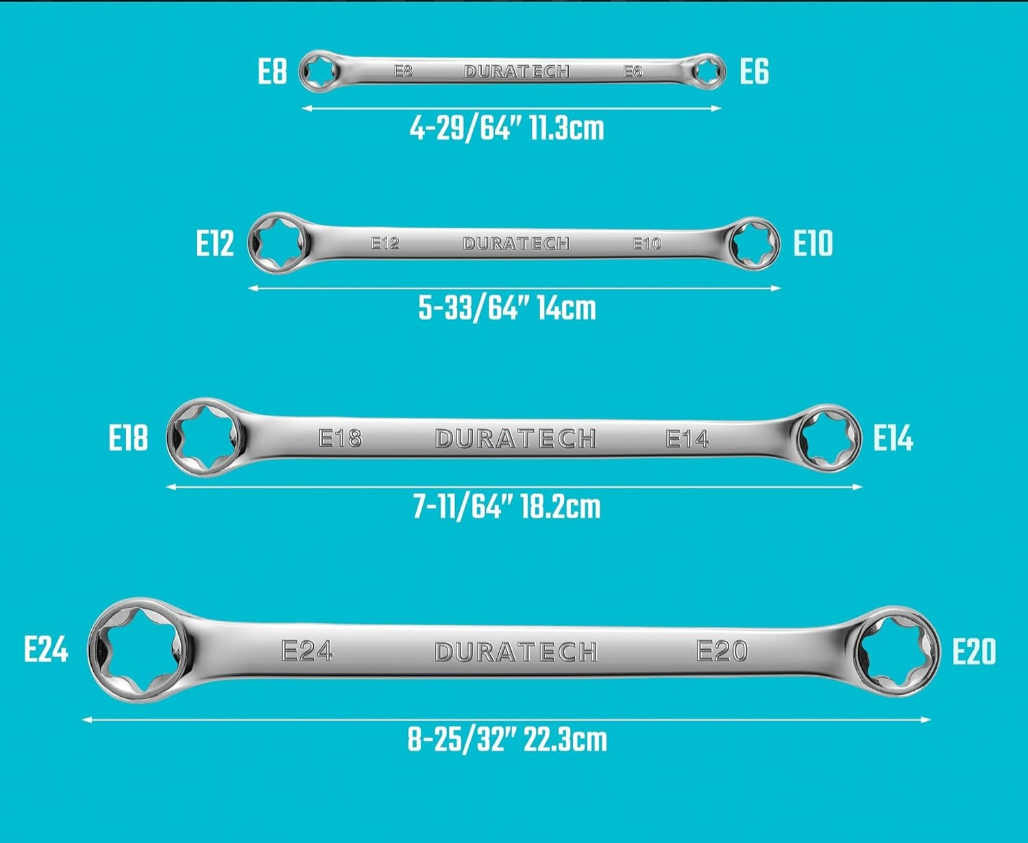 External Torx (E-Torx) box wrench tool size E10 x E12