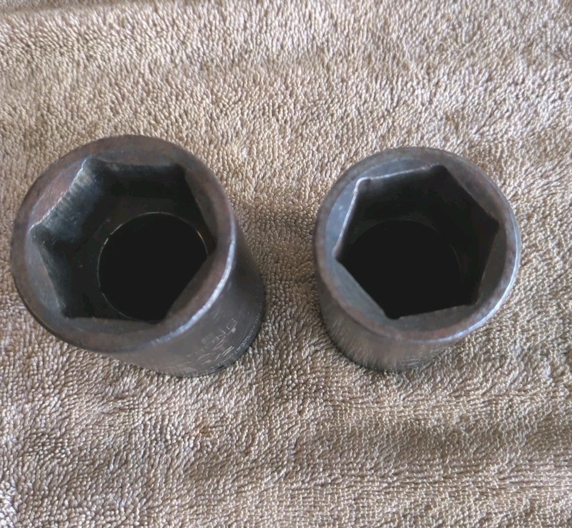 2 – Armstrong 1/2″ drive 1-5/16″ 1-1/2″ Impact Deep Sockets 20 248, 20-242 USA