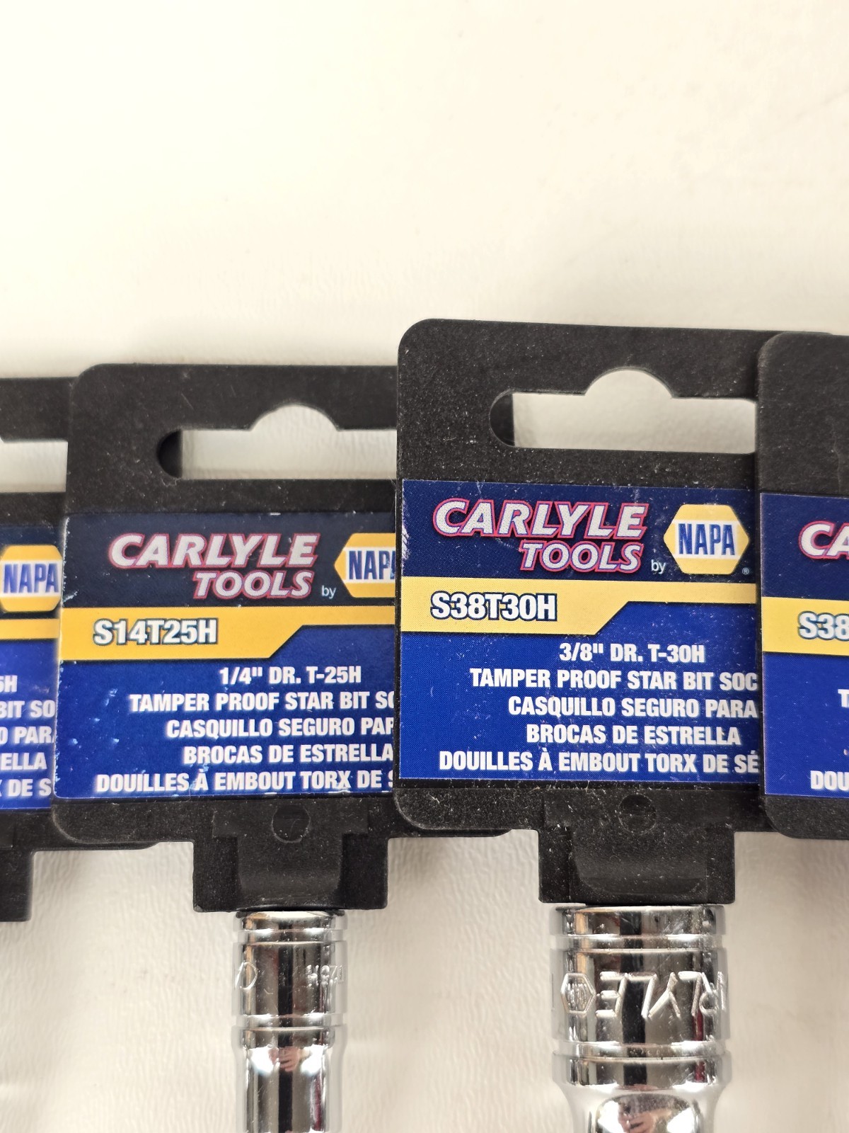 Napa Carlyle 1/4, 3/8, 1/2 DR STAR BIT Socket Set T8-T60 Mix Tamper Proof & Reg