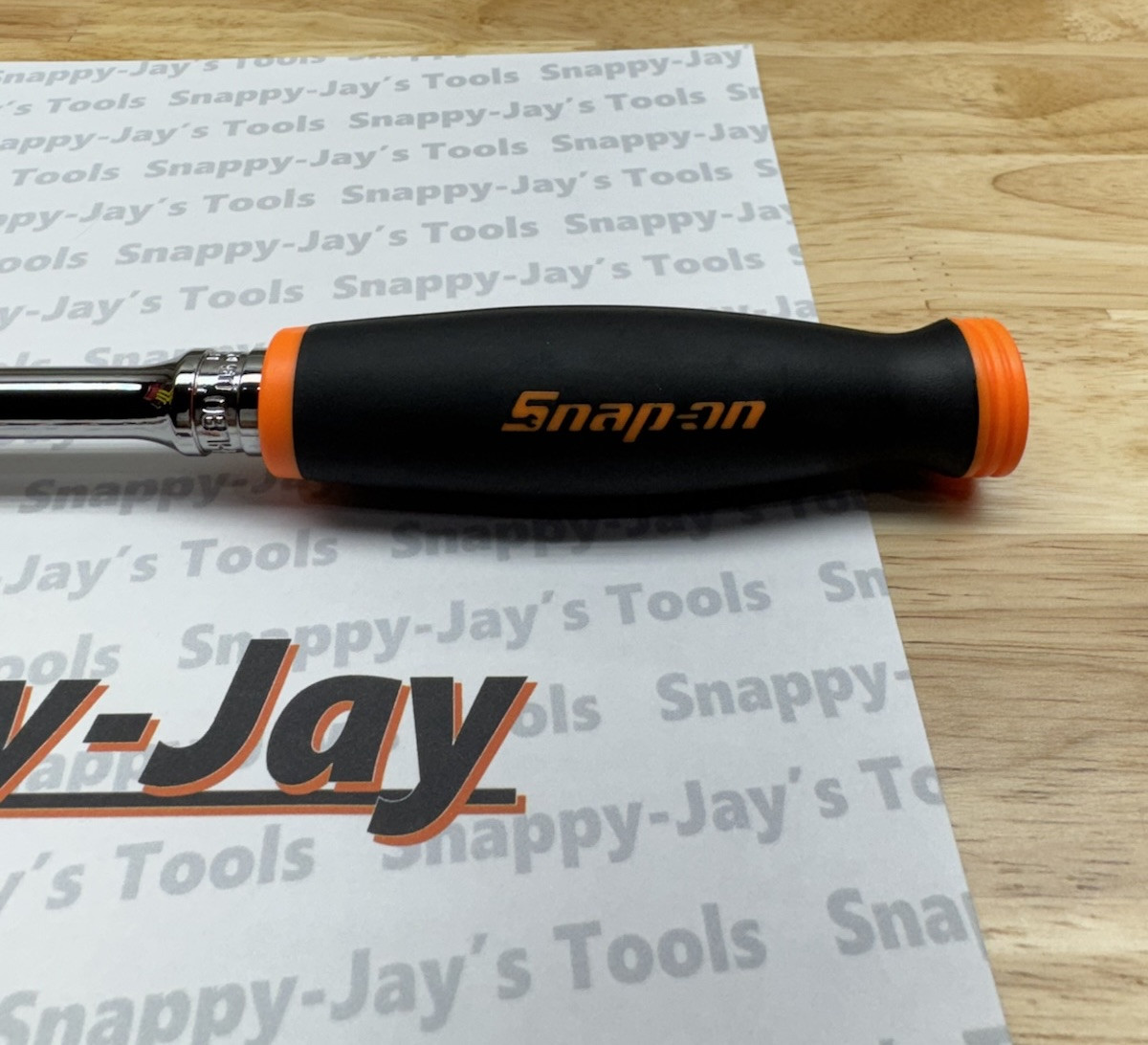 Snap-on Tools USA NEW 3/8″ Drive ORANGE Soft Grip LONG Fixed Head Ratchet FHL80