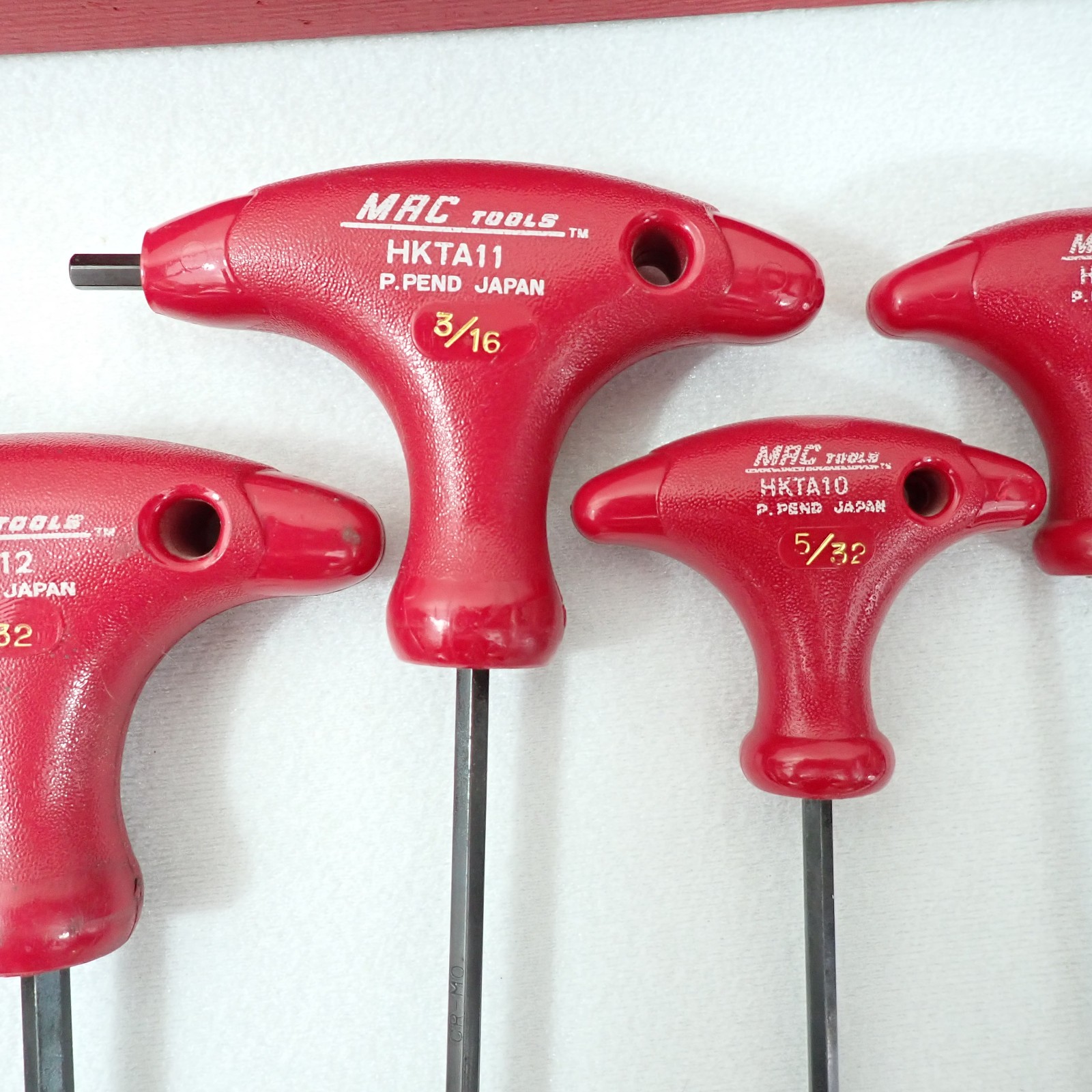 Mac Tools HKTA SAE T-Handle Hex Allen Wrench 10 pc Set 3/32″-3/8″ w/Red Rack