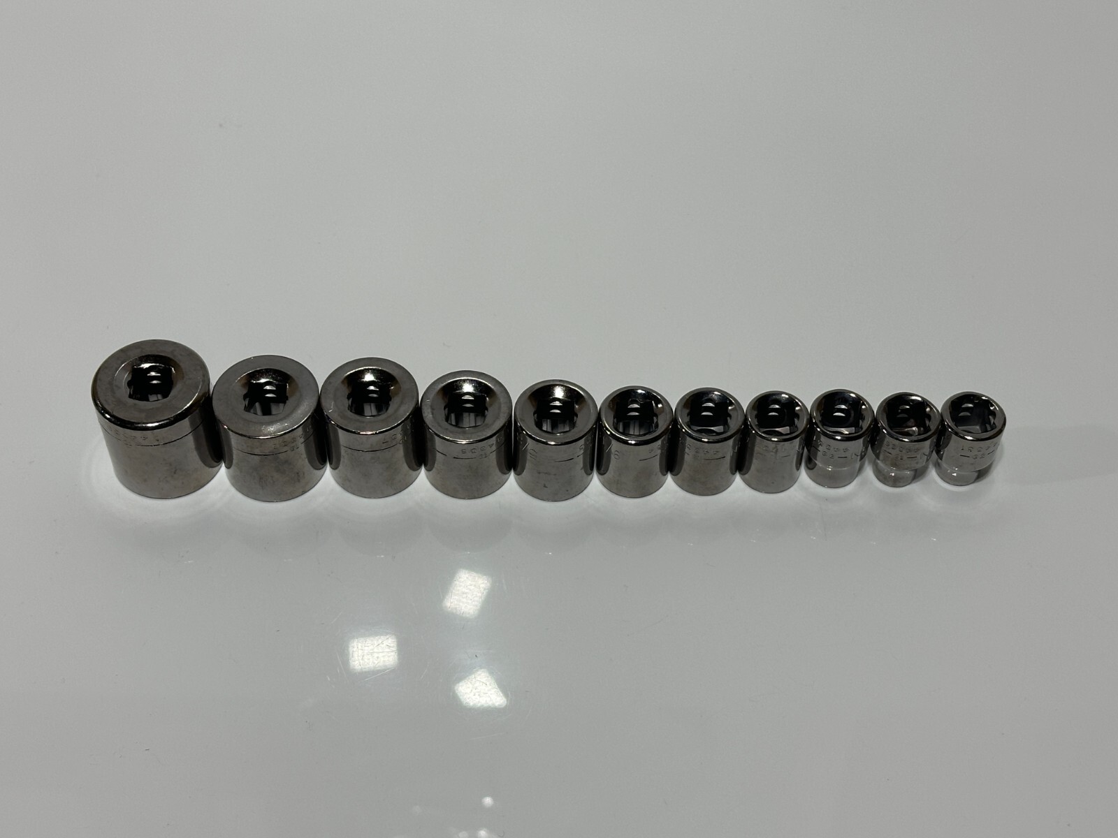NOS Craftsman Tools USA G-Series 11pc SAE Shallow Socket Set 12 Point 3/8” Drive