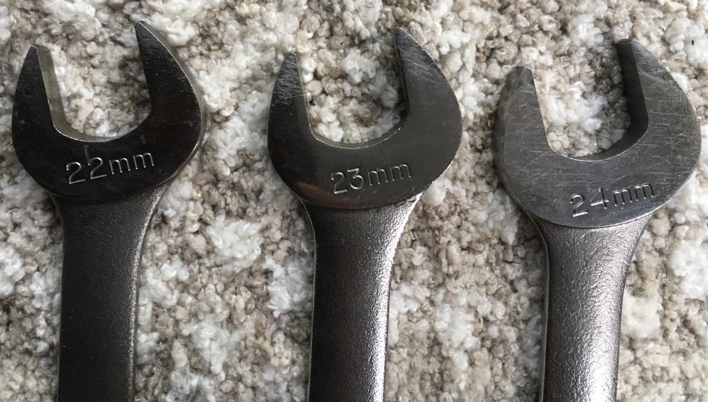 3 PIECE LOT LARGE METRIC CRAFTSMAN WRENCH SET 22MM 23MM 24MM MADE IN USA USED
