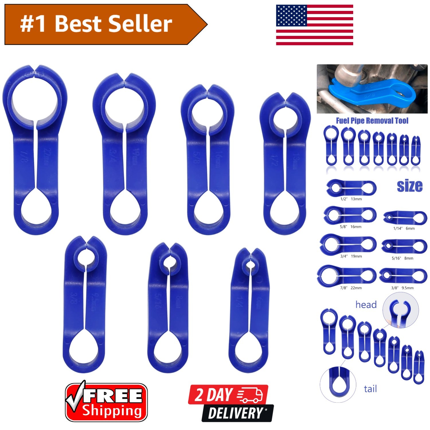 Versatile Fuel Line Disconnect Tool Set – 7 Sizes for All Major Vehicle Brands
