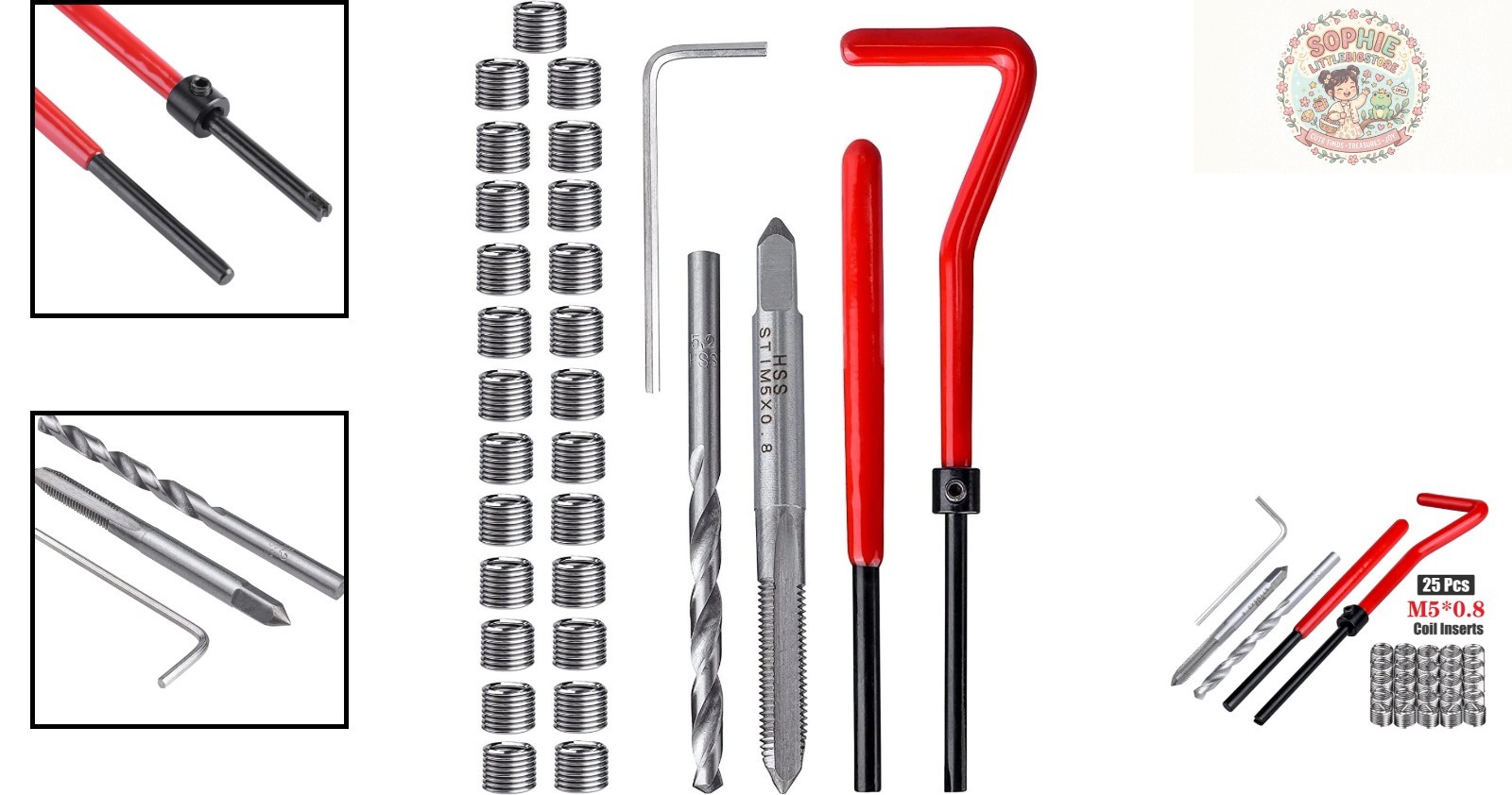 30-Piece M5 x 0.8mm Stainless Steel Thread Repair Kit for Automotive Excellence