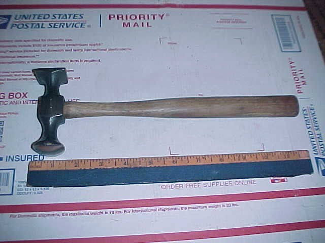 Auto Body Keystone Vtg. Reverse Curved Head Original Hammer Shop Dolly Tool