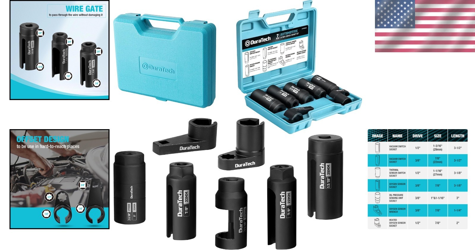 Wide Application Oxygen Sensor Socket Set