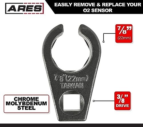«7/8-Inch (22mm) Offset Oxygen Sensor Socket – 3/8-Inch Drive, Wire Gate Access»