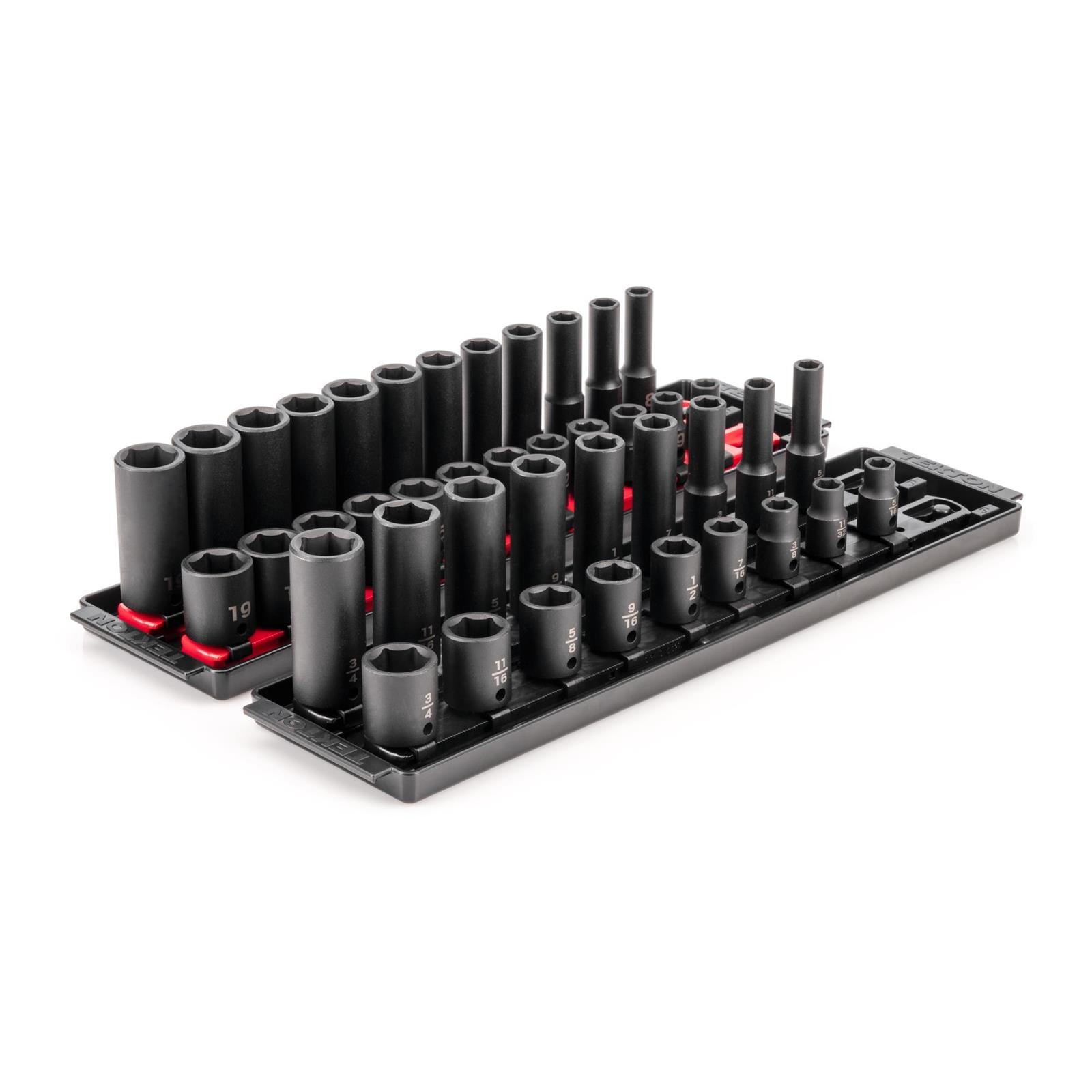 Tekton SID91216 3/8″ Drive 6-Point Impact Socket Set, 42-Piece