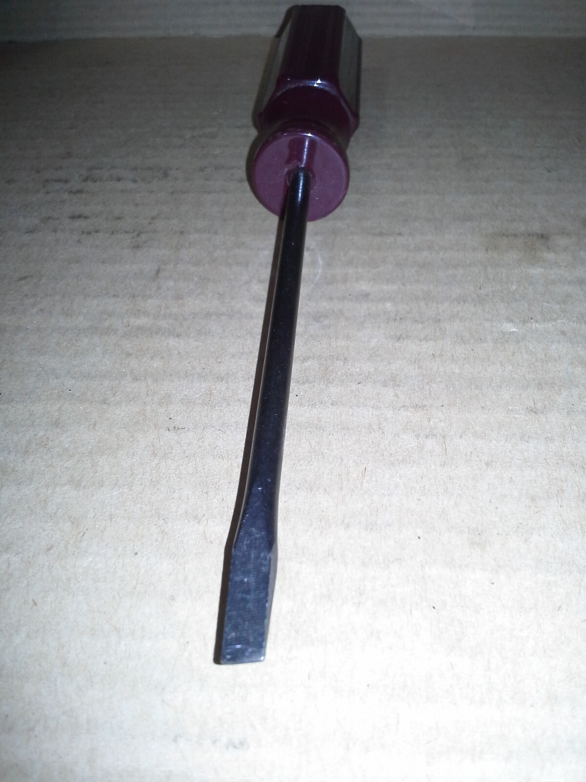 VTG. Sears 9_41118 USA WF Burgundy Handle Flat Head Screwdriver. VGC