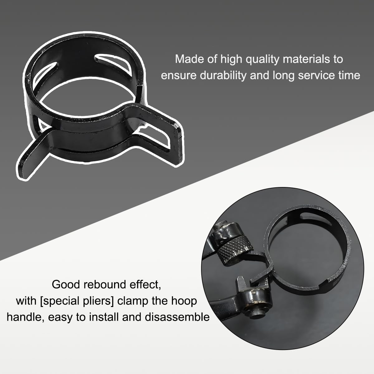 Wevdn 40PCS 5/16″ ID Spring Band Type Clamps, 8mm Manganese Steel 40PCS,