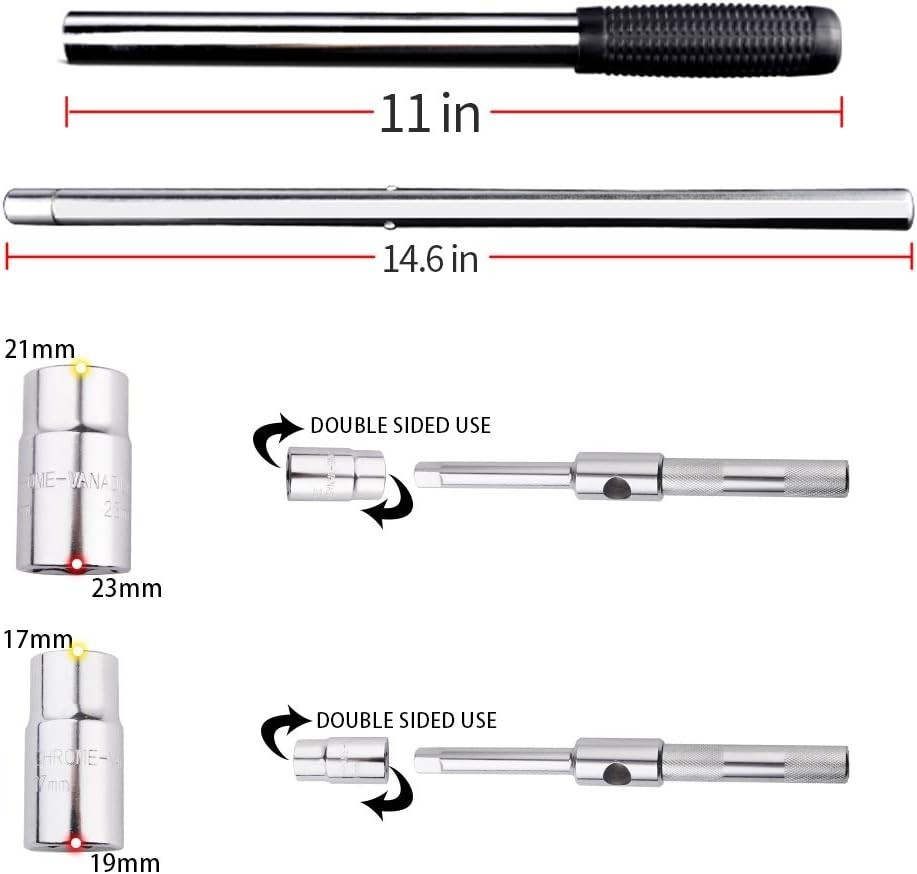 Telescopic 4 Way Lug Wrench Set with Storage Bag