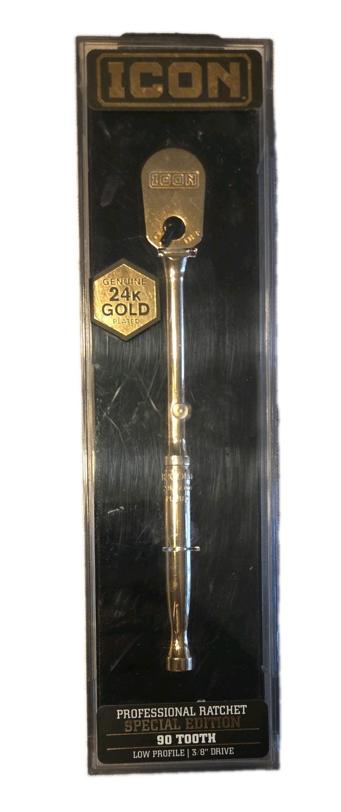 ICON 3/8” 24K Gold Plated Professional Ratchet Socket Wrench (56907)… FREE S&H