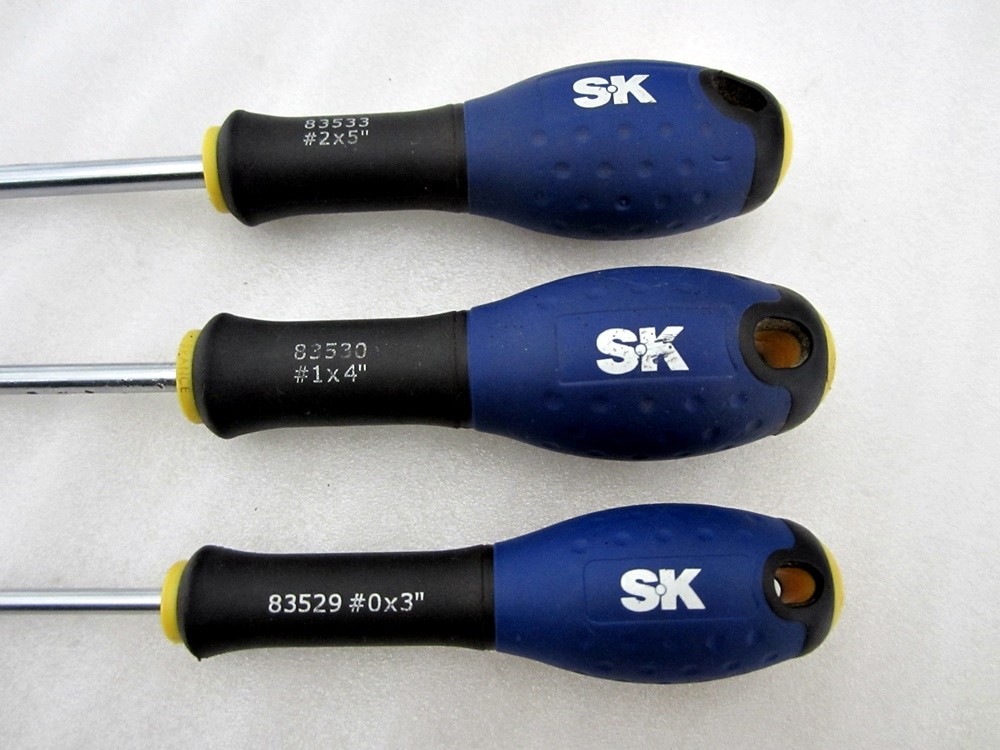 S-K Tools 9pc Slotted Phillips PoziDriv Screwdriver Set Facom SK France