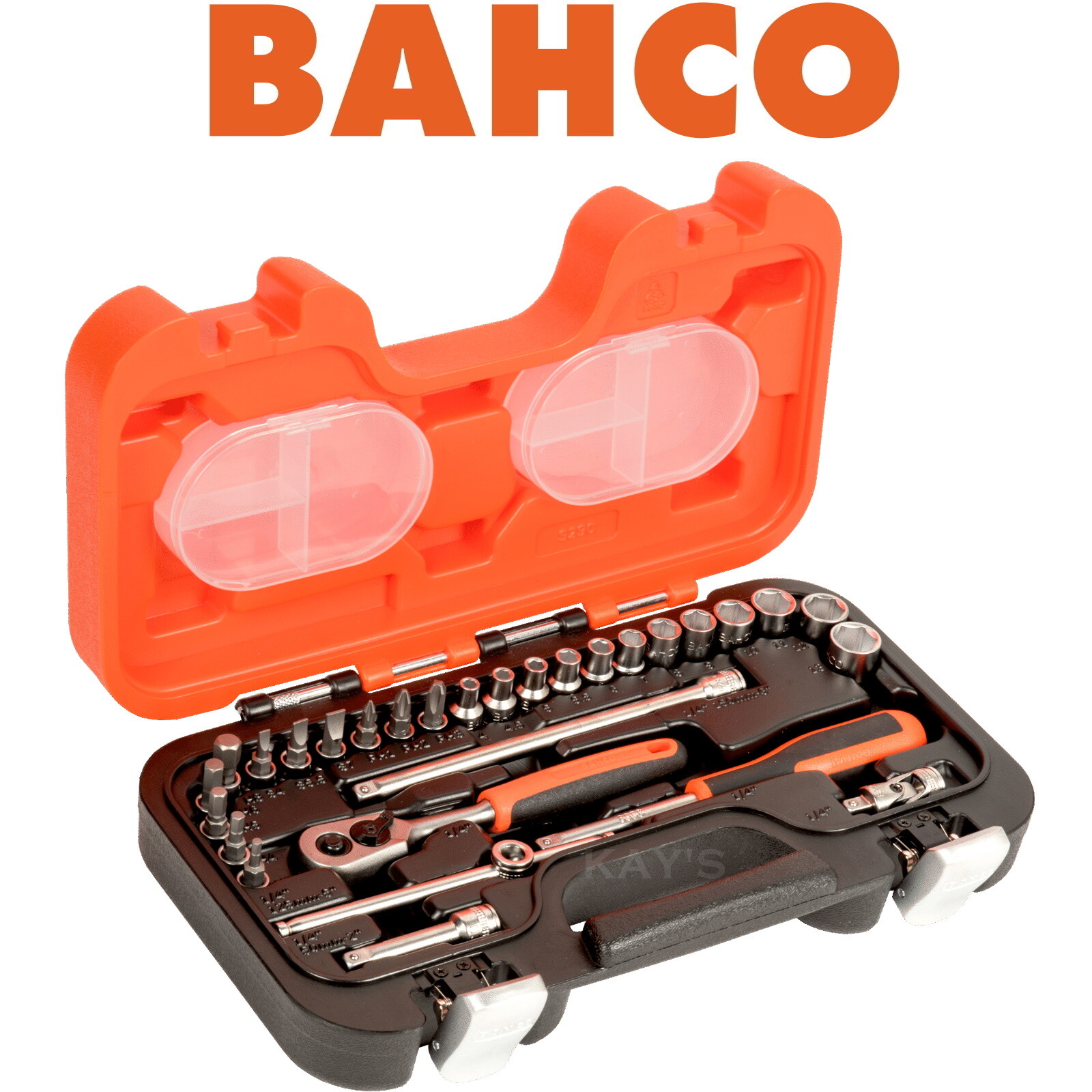 BAHCO 29 Piece 1/4″ Drive Ratchet Socket Set 4mm-13mm With Screwdriver Bits S290