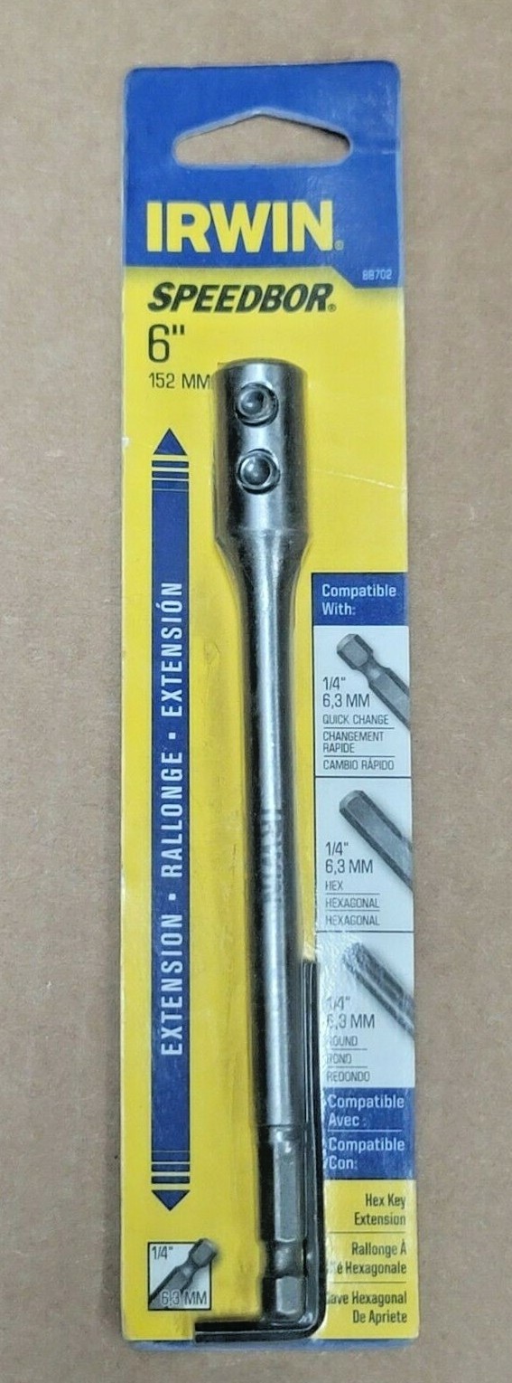 Irwin Hanson 6″ Long Speedbor 1/4″ Hex Extension #88702