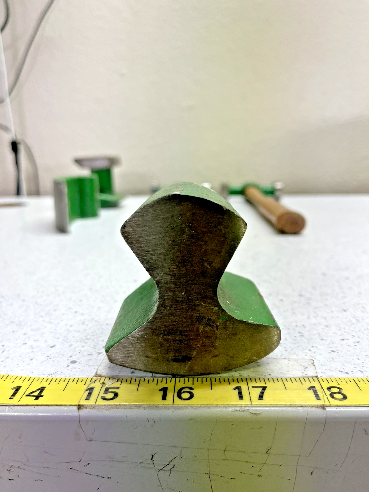 Used Auto Body Hammers & Dollies Set, Painted in green