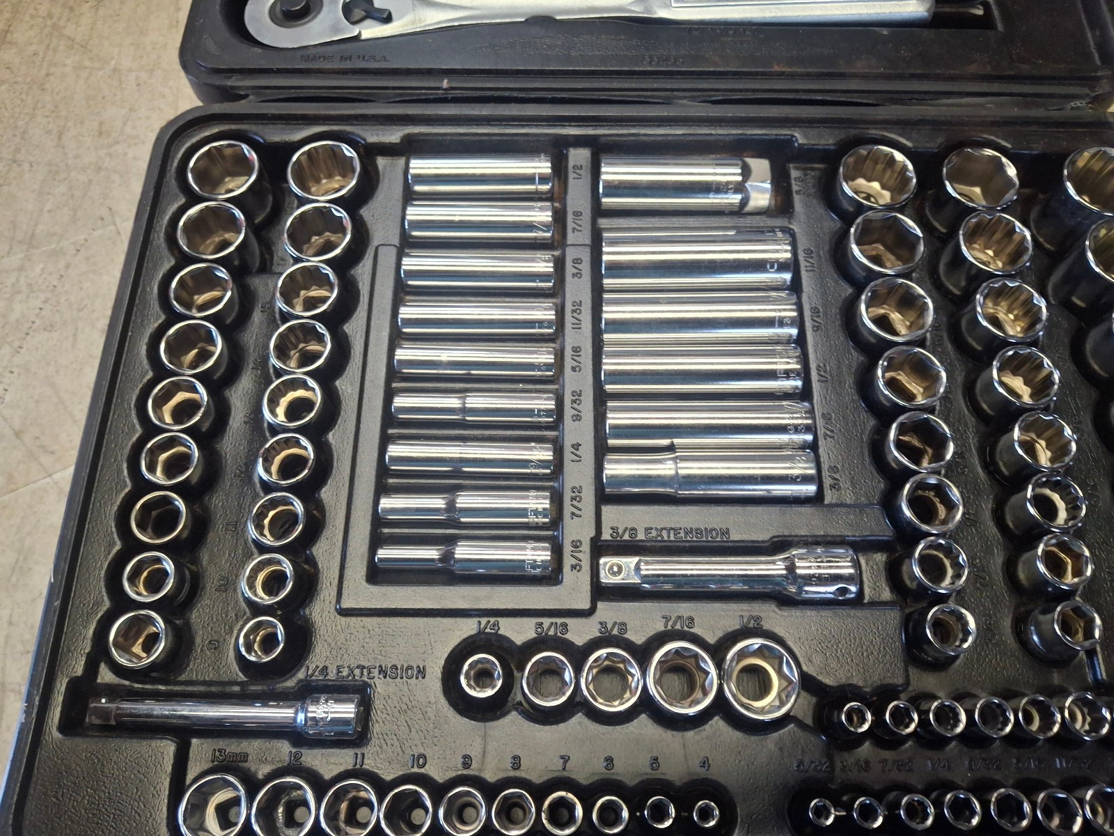 🇺🇸 Sears Craftsman USA 33285 Mechanic Service Socket Tool Set w/ Ratchets