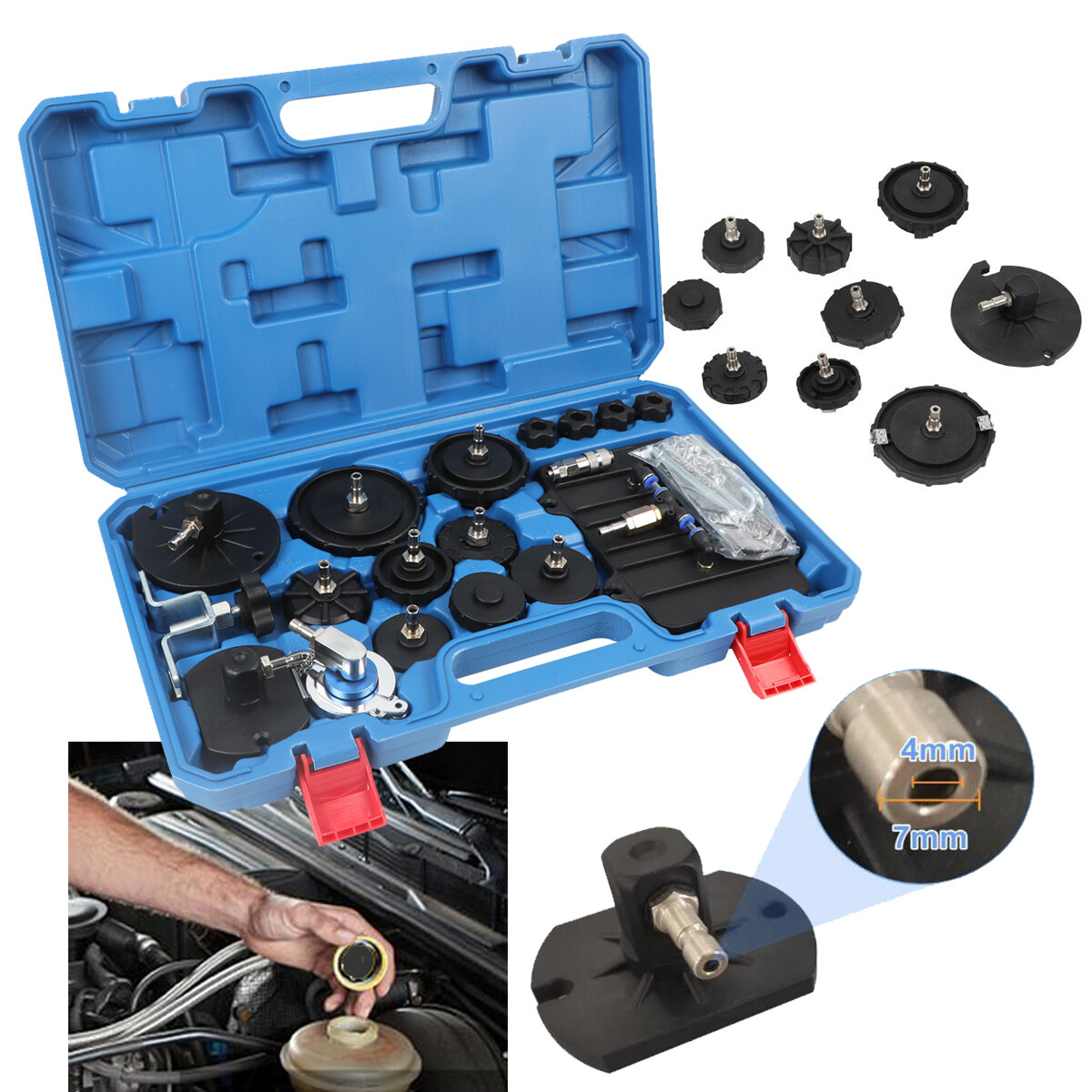 Master Cylinder Adapter Set Brake Fluid Bleeding Tool Brake Bleeder Adapter Kit