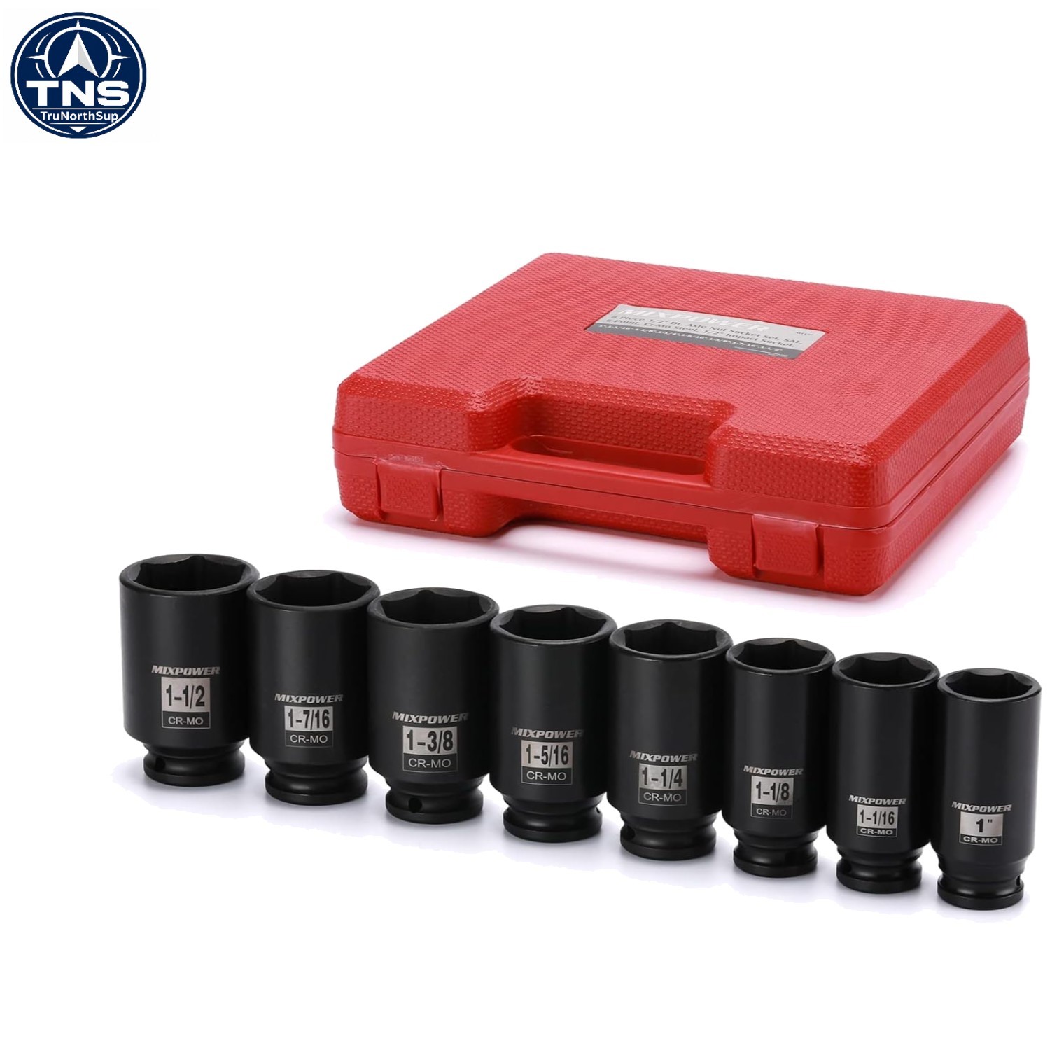 Professional 8-Piece 1/2-Inch Drive Deep Impact Socket Set – 6-Point Design