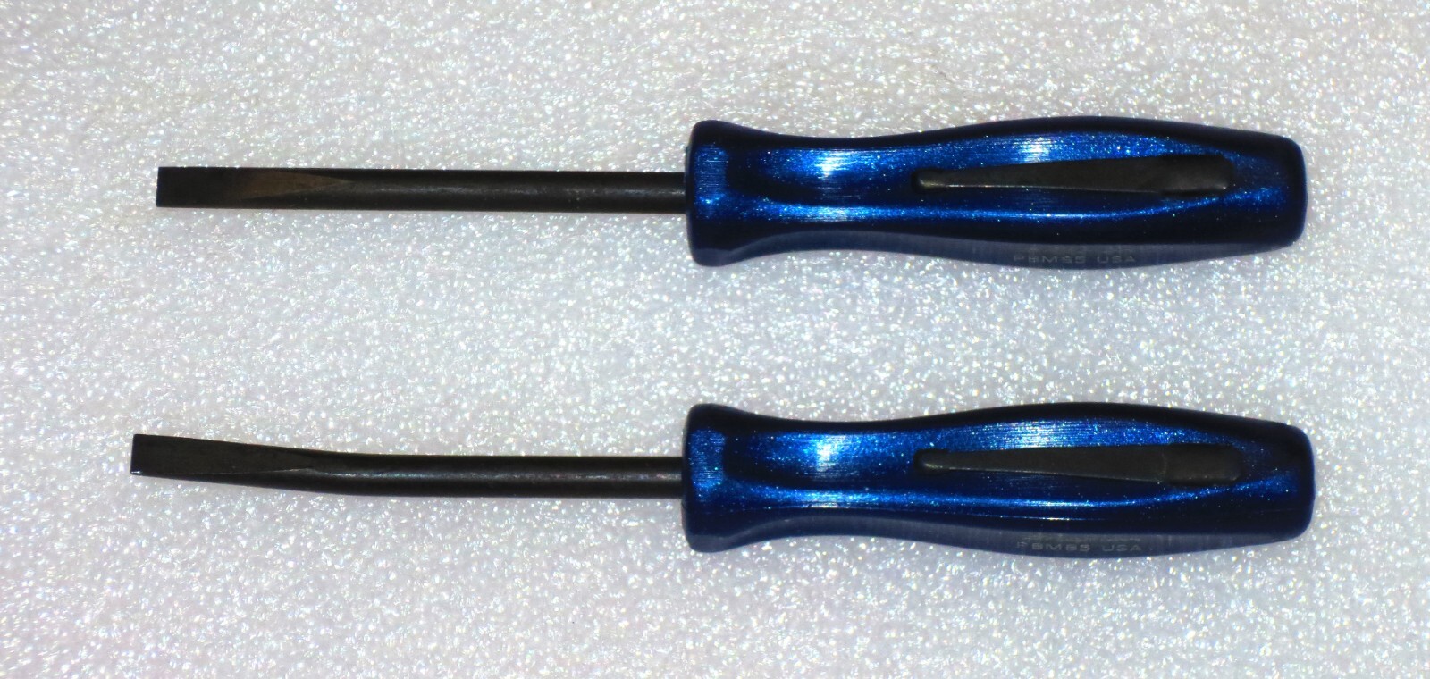 *NEW* Snap-On POCKET PRY BAR SET~ BENT & STRAIGHT *BLUE HARD HANDLES* PBMB5, 5″