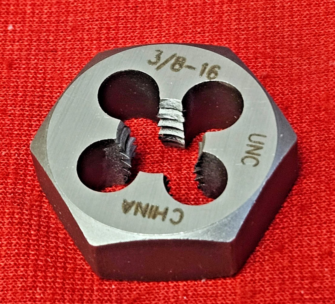 3/8-16 NC X 1″ Hex Die Irwin Hanson 6534 Rethreading Carbon Steel USA