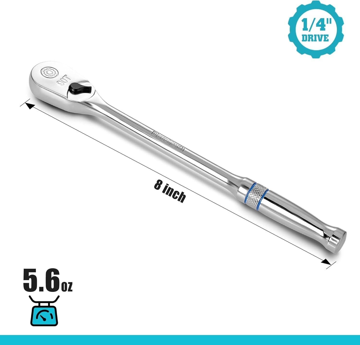 DURATECH Extra Long Handle Drive Ratchet 90-Tooth Ratchet Wrench Dust Proof NEW