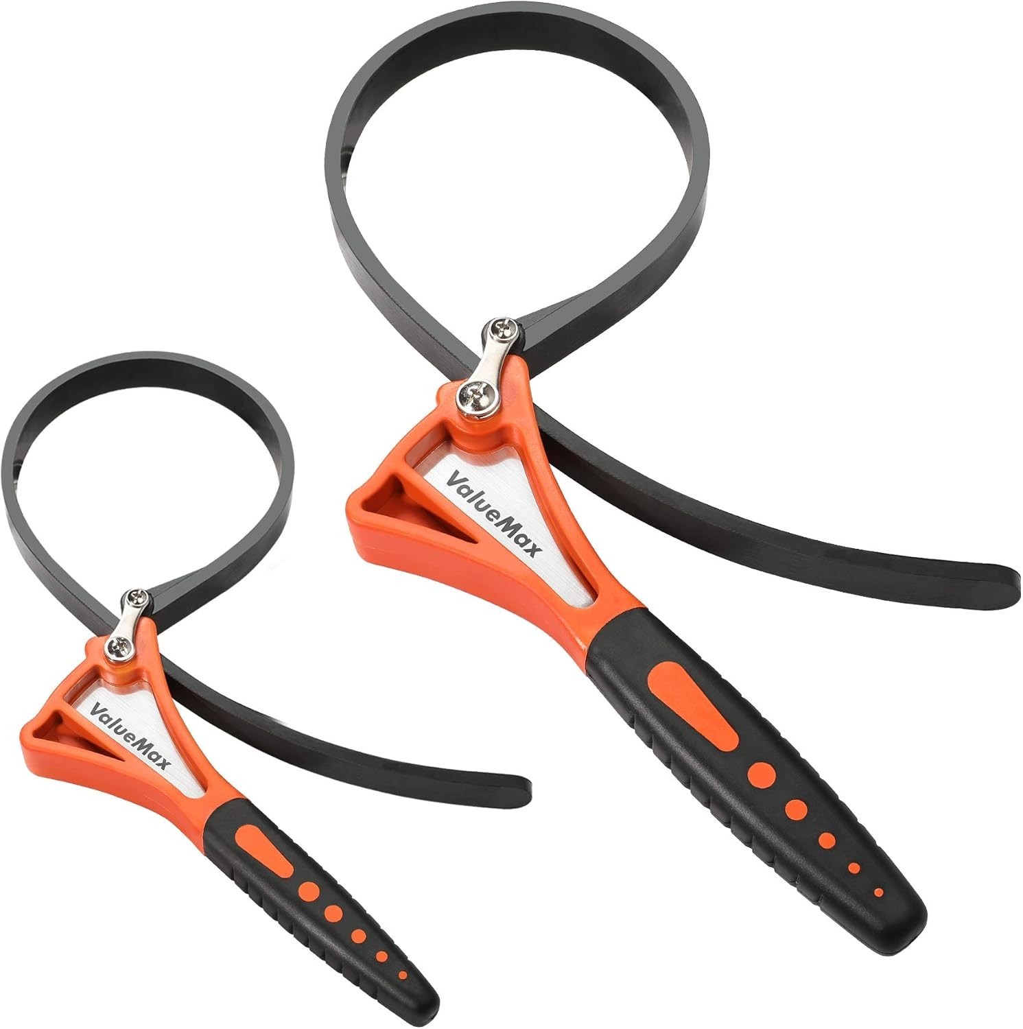 2-piece Strap Wrench Set, Adjustable Oil Filter Wrench with Max Diameter 4″ S…