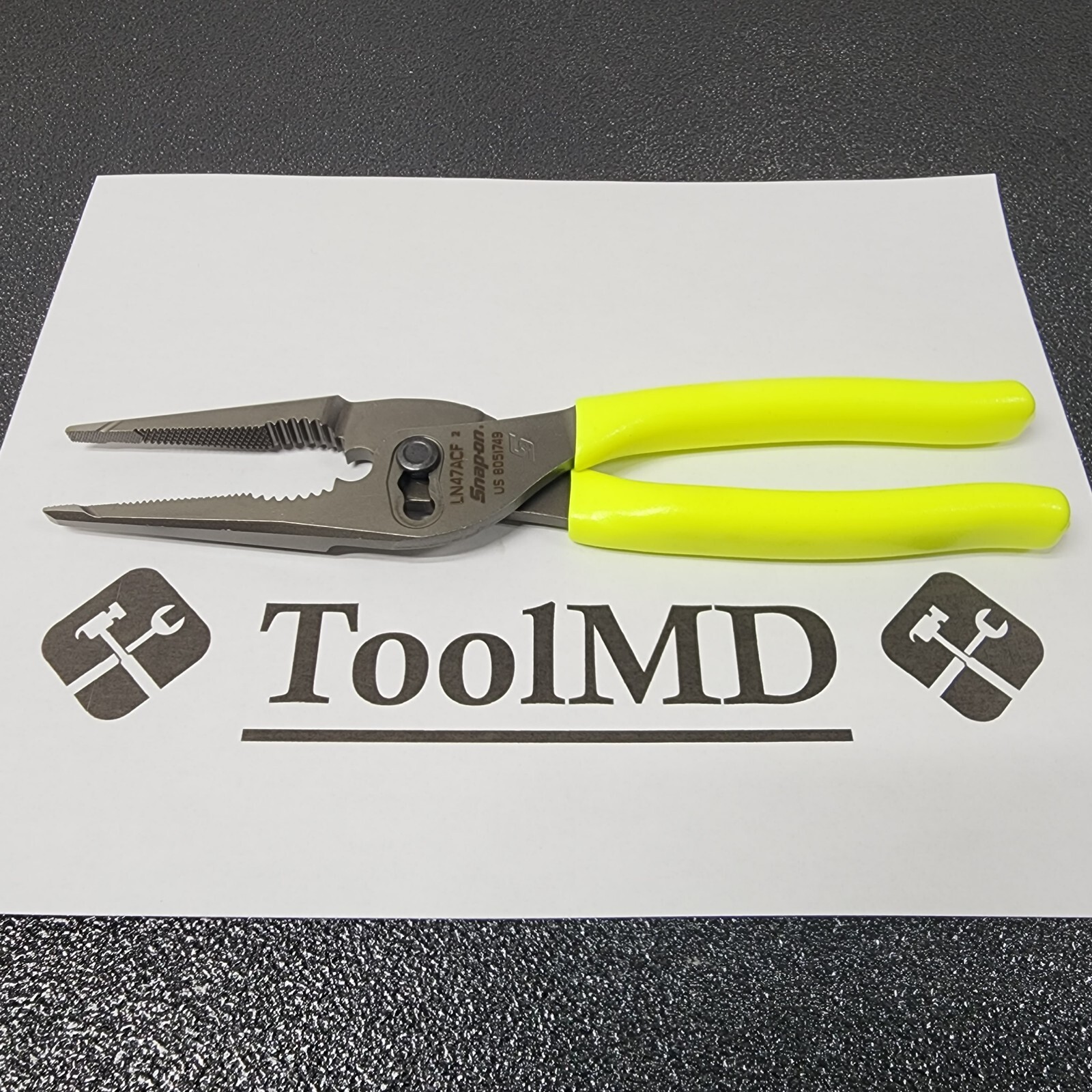 Snap-on Tools USA NEW HI-VIZ 9″ Soft Grip Long Nose Slip Joint Pliers LN47ACF