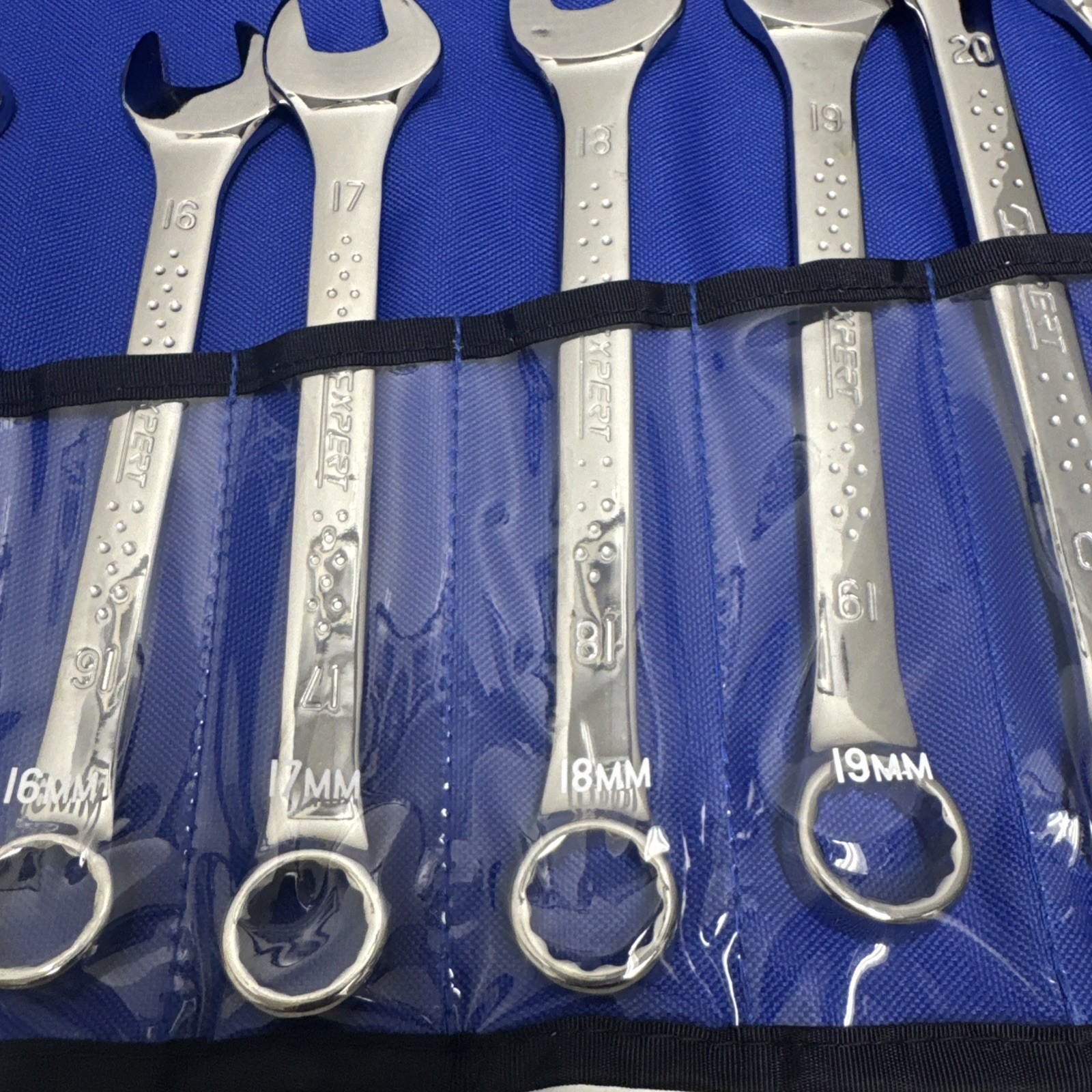 EXPERT E110313-US 18 Pieces Combination Wrench Set W/Roll Blue Pouch Brand New
