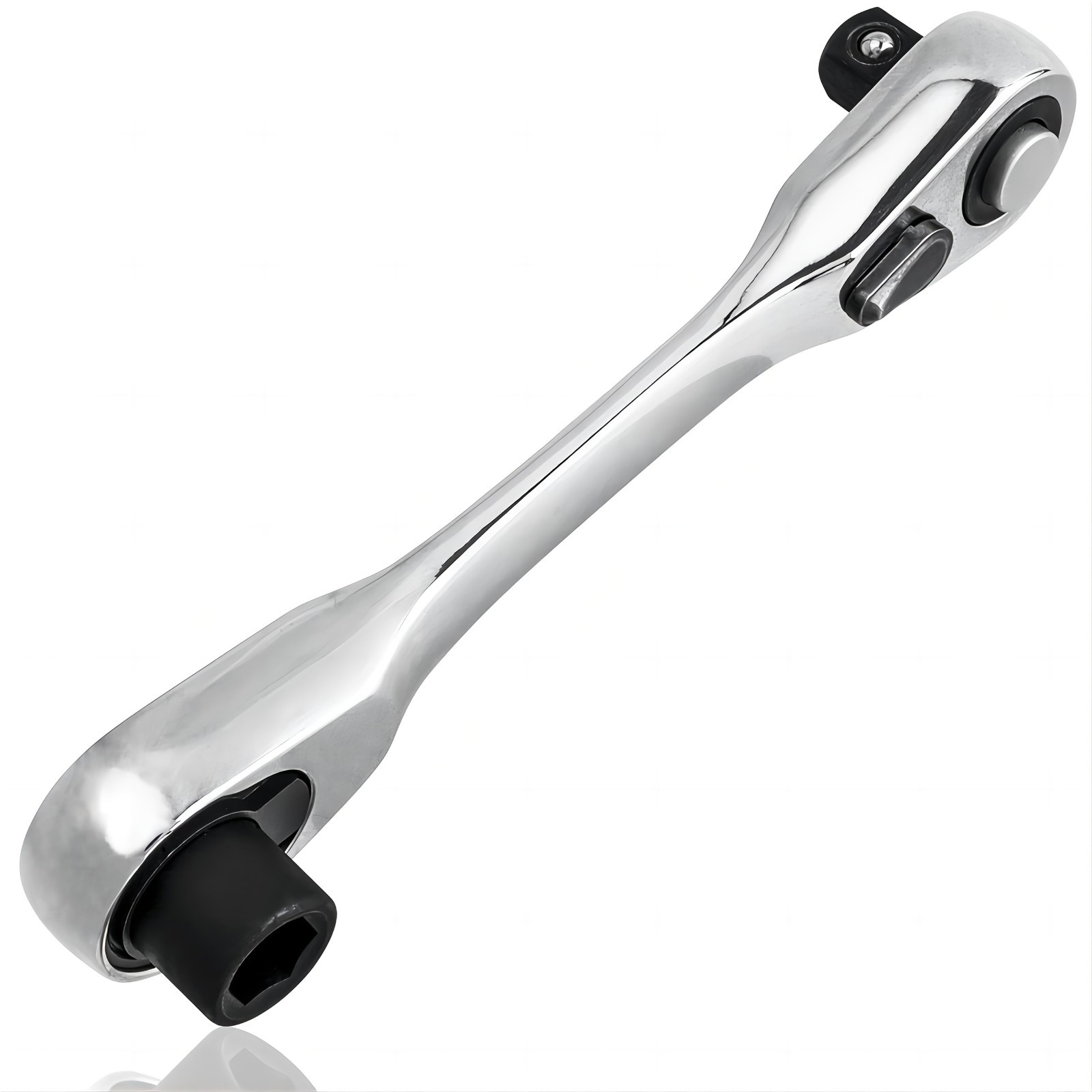 72-Tooth Dual Head Mini Ratchet – 2-in-1 Quick Release Right Angle Wrench 1/4″ D