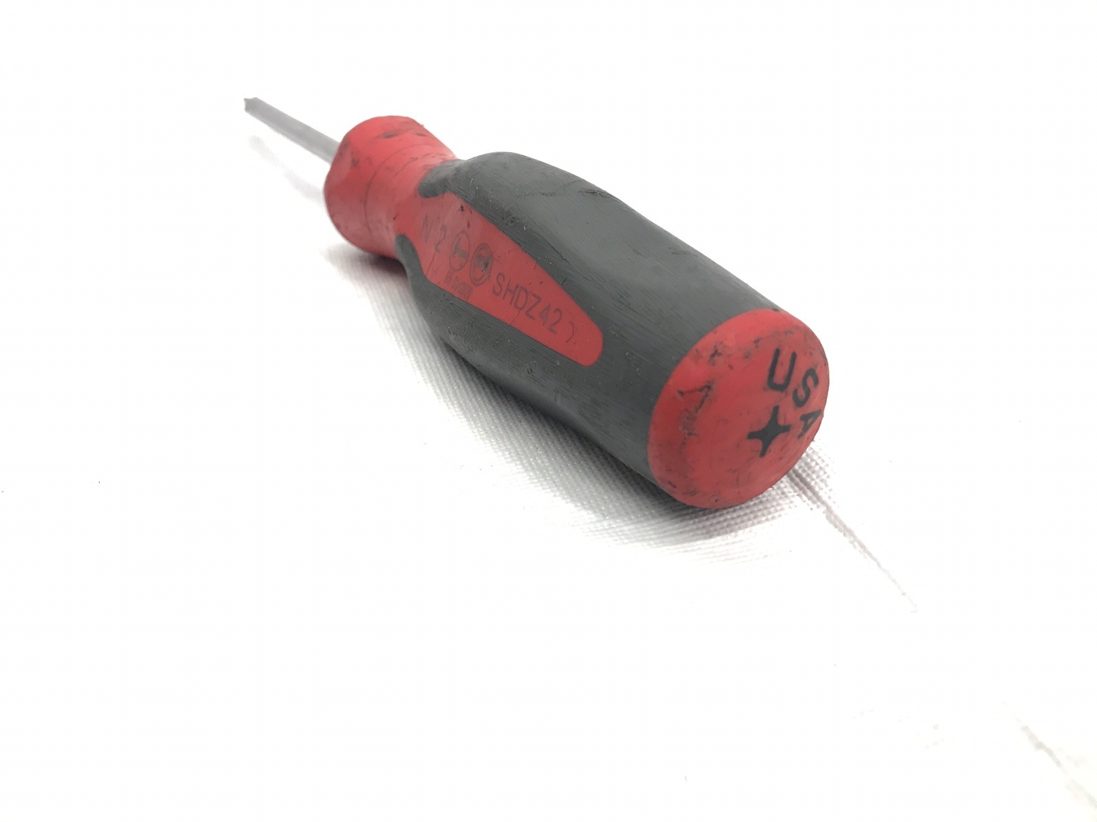 Snap On Tools SHDZ42 Pozidriv #2 Red & Gray Hard Grip Screwdriver USA