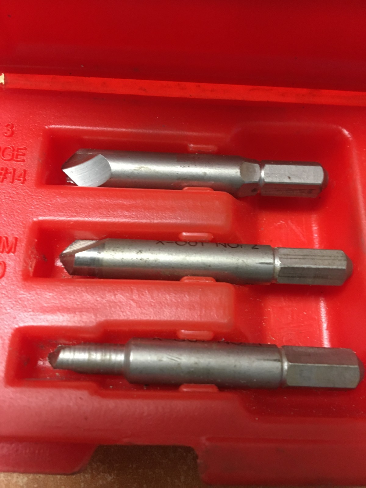 Mac Tools X-Out Damaged Screw Remover P2019 #6-#14 3 Pcs. USA