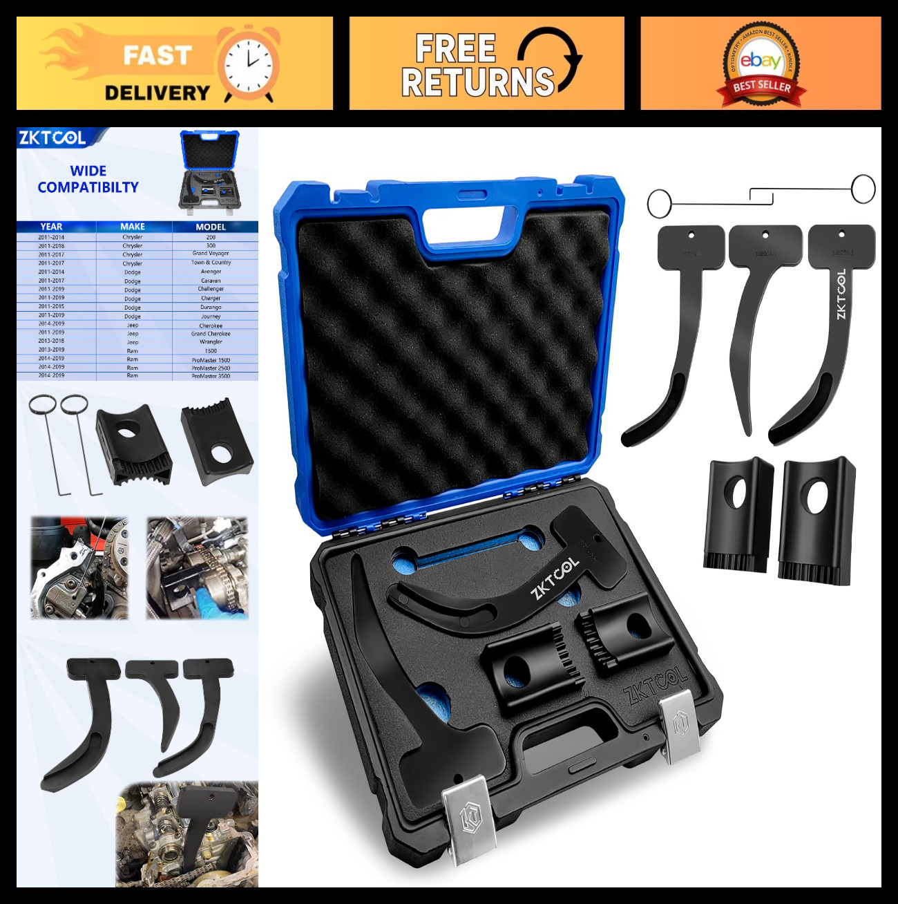3.6L Pentastar Timing Tool Kit for Jeep, VW, Dodge, Chrysler – Camshaft Lock Set