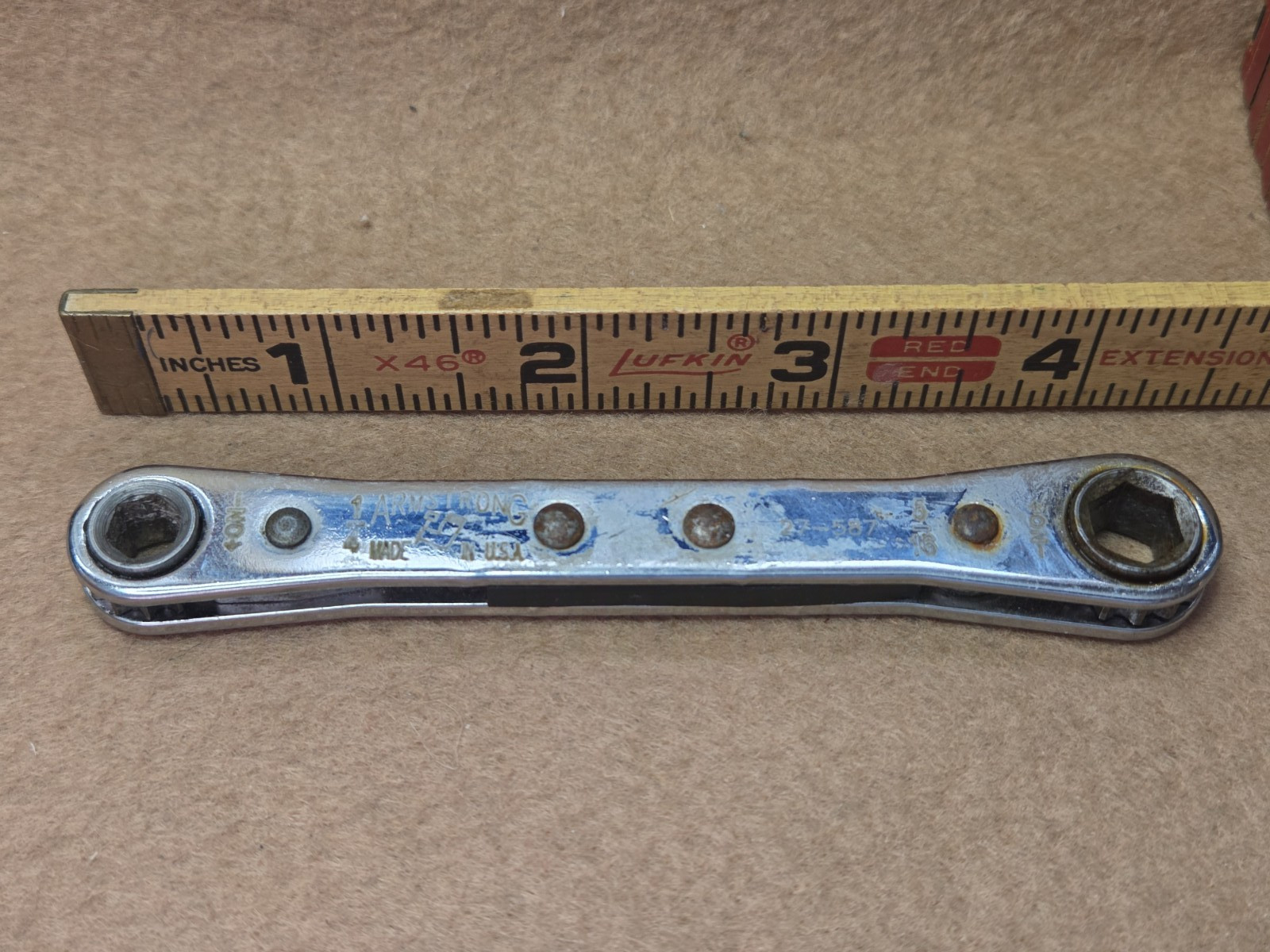 Armstrong USA 1/4″ x 5/16″ Ratcheting Double Box End Wrench 6 Point