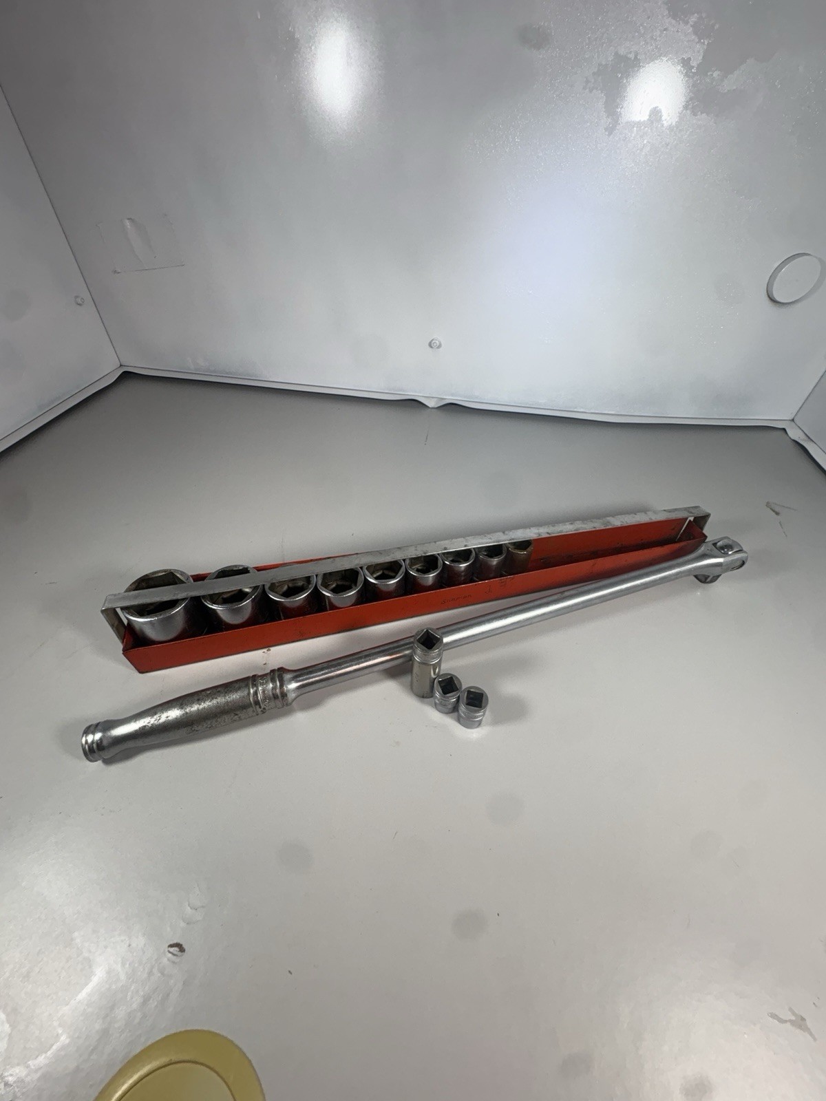 Vintage Snap-On 3/4” Drive SAE Socket Set w/ Flex Breaker Bar & Socket Rail