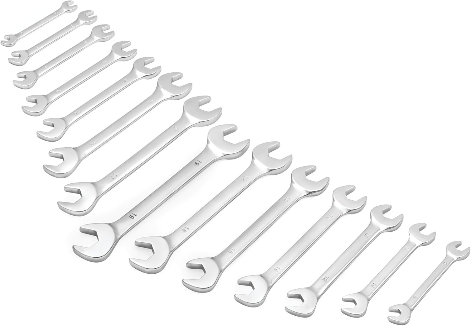 Titan Tools 14-Piece Metric Angle Head Open End Wrench Set (17284)