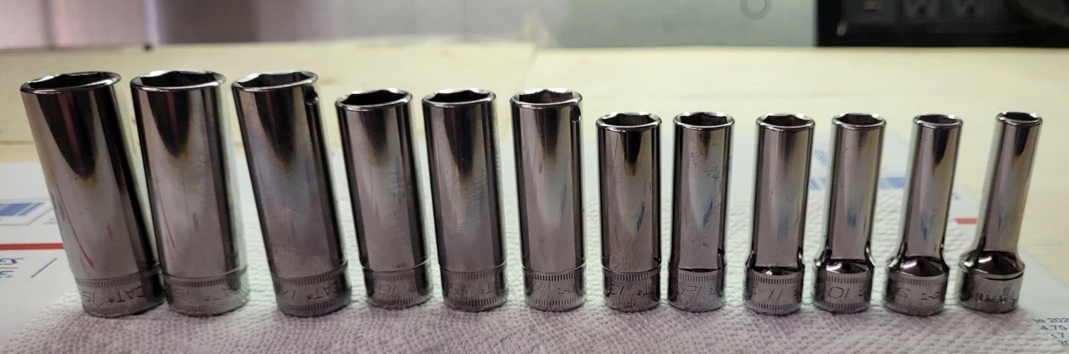 Caterpillar CAT SNAP-ON Williams 6pt METRIC SHALLOW & DEEP 3/8″ SOCKET FOAM SET