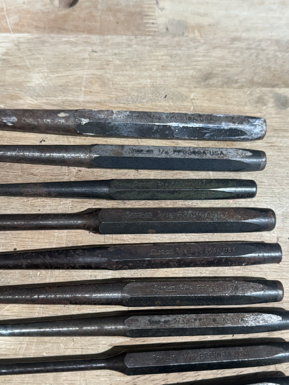 SNAP ON tapered Punch Set Of 9 PPC 105A 106A 4A 205A 206A 110A 4A 208A 210A