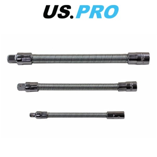 US PRO 3 Piece Flexible Extension Bar Adaptor Set – 1/4″ 3/8″ 1/2″ Drives 4144