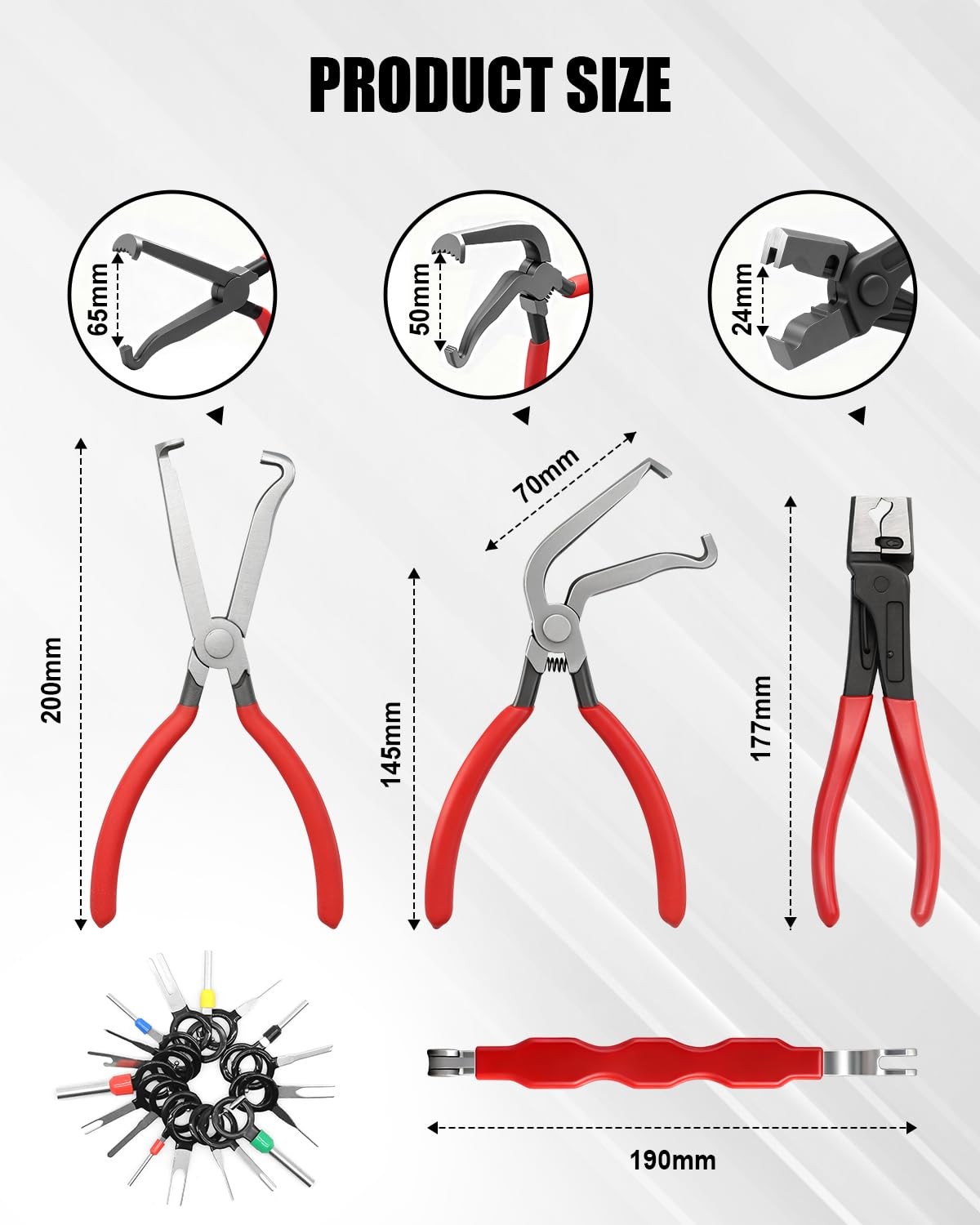 4Pcs Electrical Disconnect Pliers for Cars, Automotive Black
