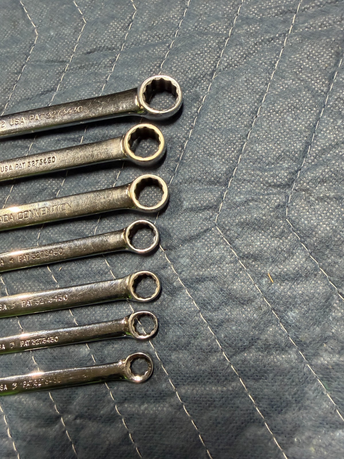 7 pc Snap-On USA Metric Mid Length 12-point Metric Combination Wrench Set OEXM