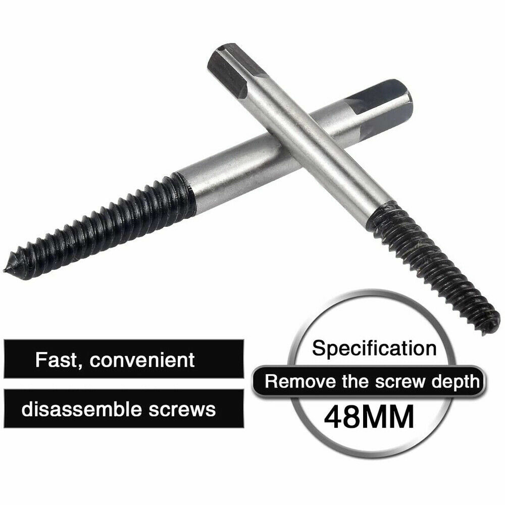 8 Pcs Screw Extractor Set Made of Carbon Steel Damaged Screw Broken Bolt Water