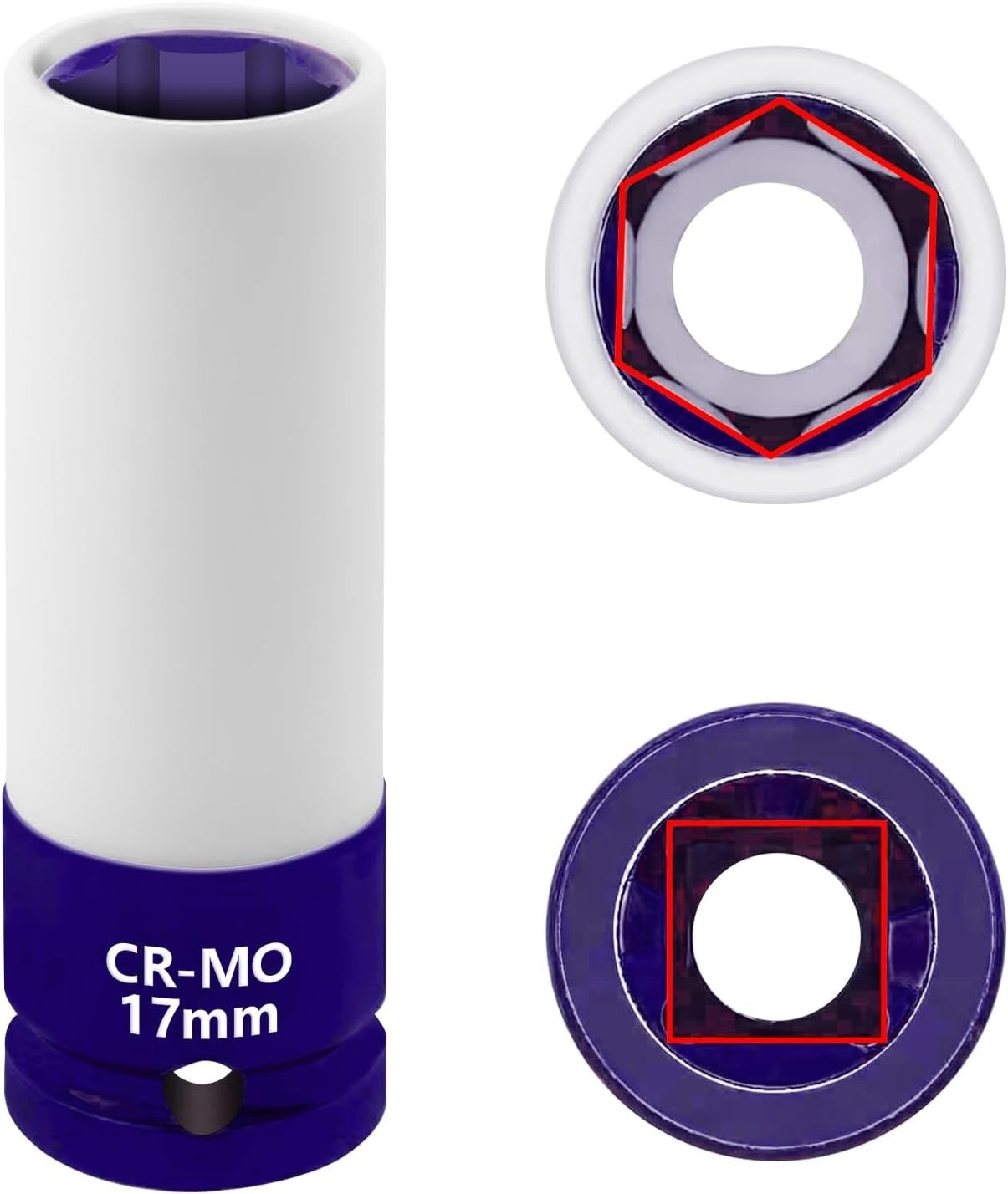 17mm Impact Socket, 1/2″ Drive Wheel Protector, Thin Wall Deep Socket
