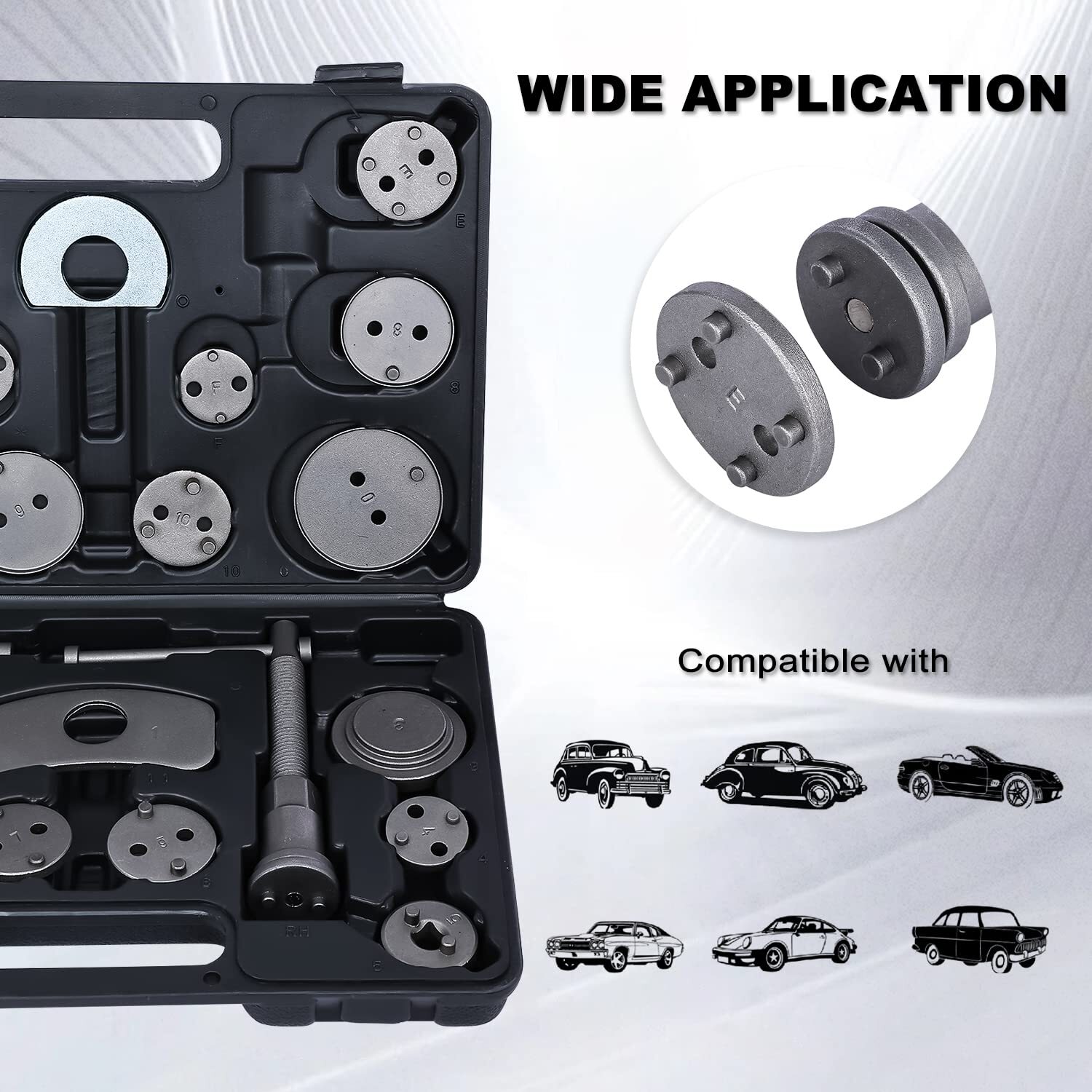 24PCS Disc Brake Caliper Wind Back Tool Piston Pad Compressor Rewind Tool Set US