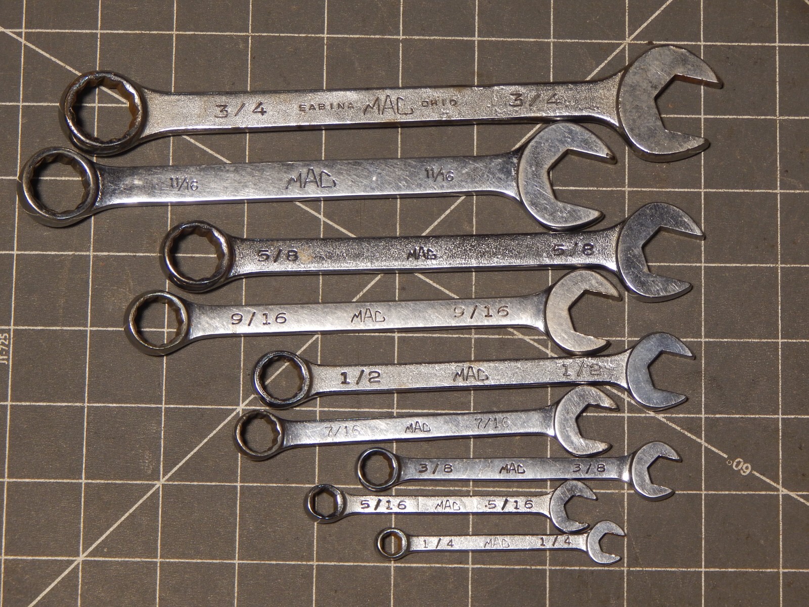 Mac Tools 9Pc SAE Combination Wrench Set 5/16″ 3/4″ 12Pt 6Pt CW CH CW24