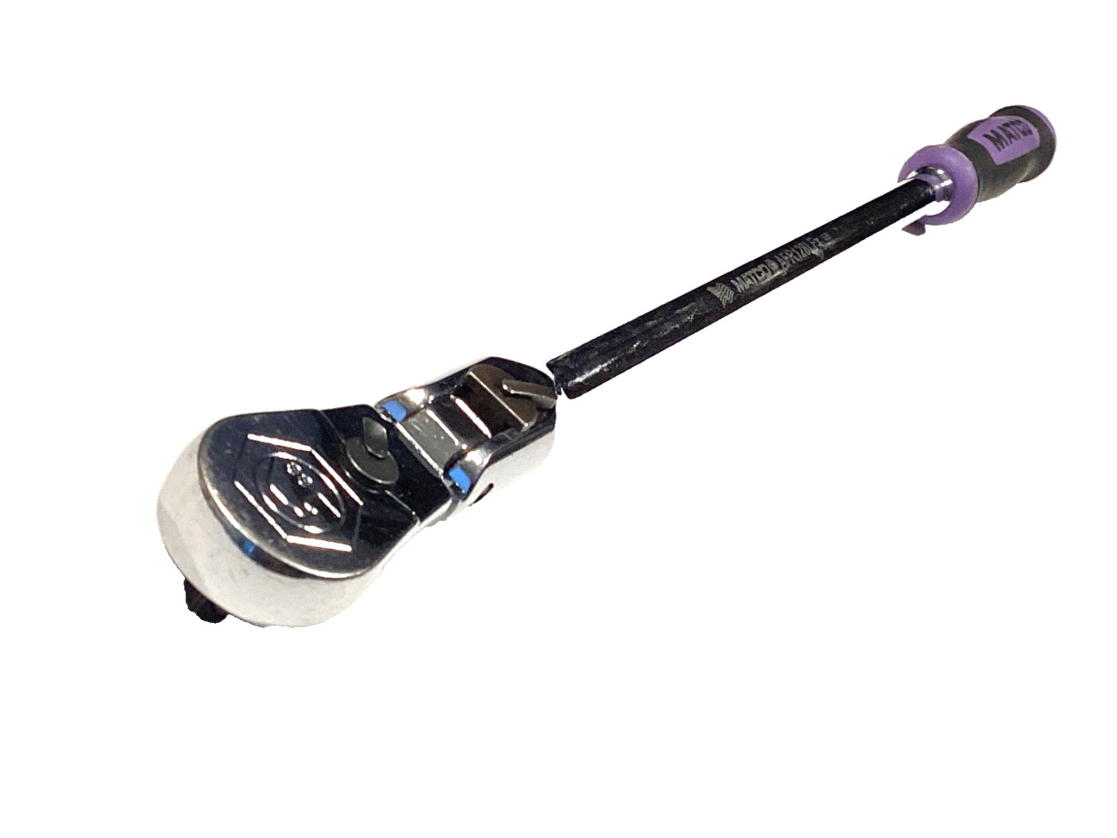 Matco Tools 1/4” Drive Purple Soft Grip EXTRA Long Snap Lock Flex Head Ratchet