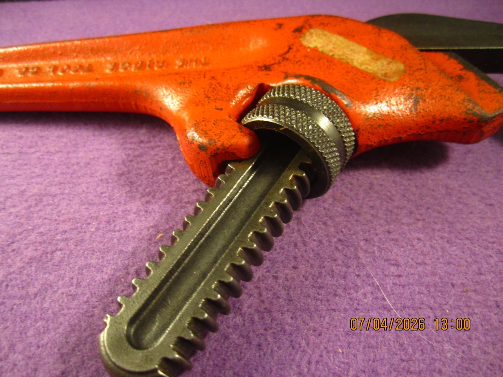 Ridgid Model E-110 Offset Hex Smooth Jaw Pipe Wrench, 10 3/4 Long 2 1/2 Jaw USA