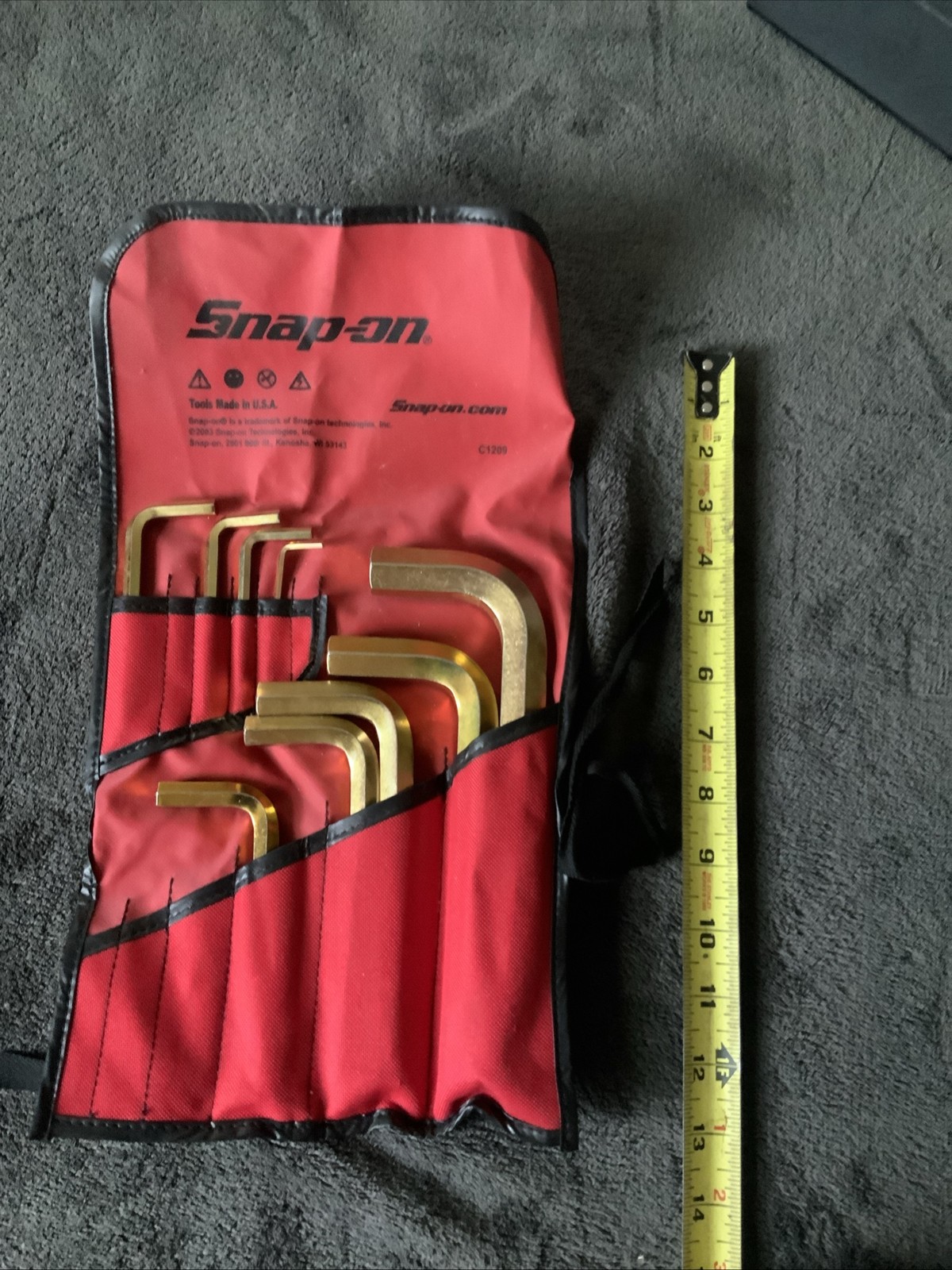 Snap On Hex Key Set, Missing Couple…see Pics….in Canvas Case….
